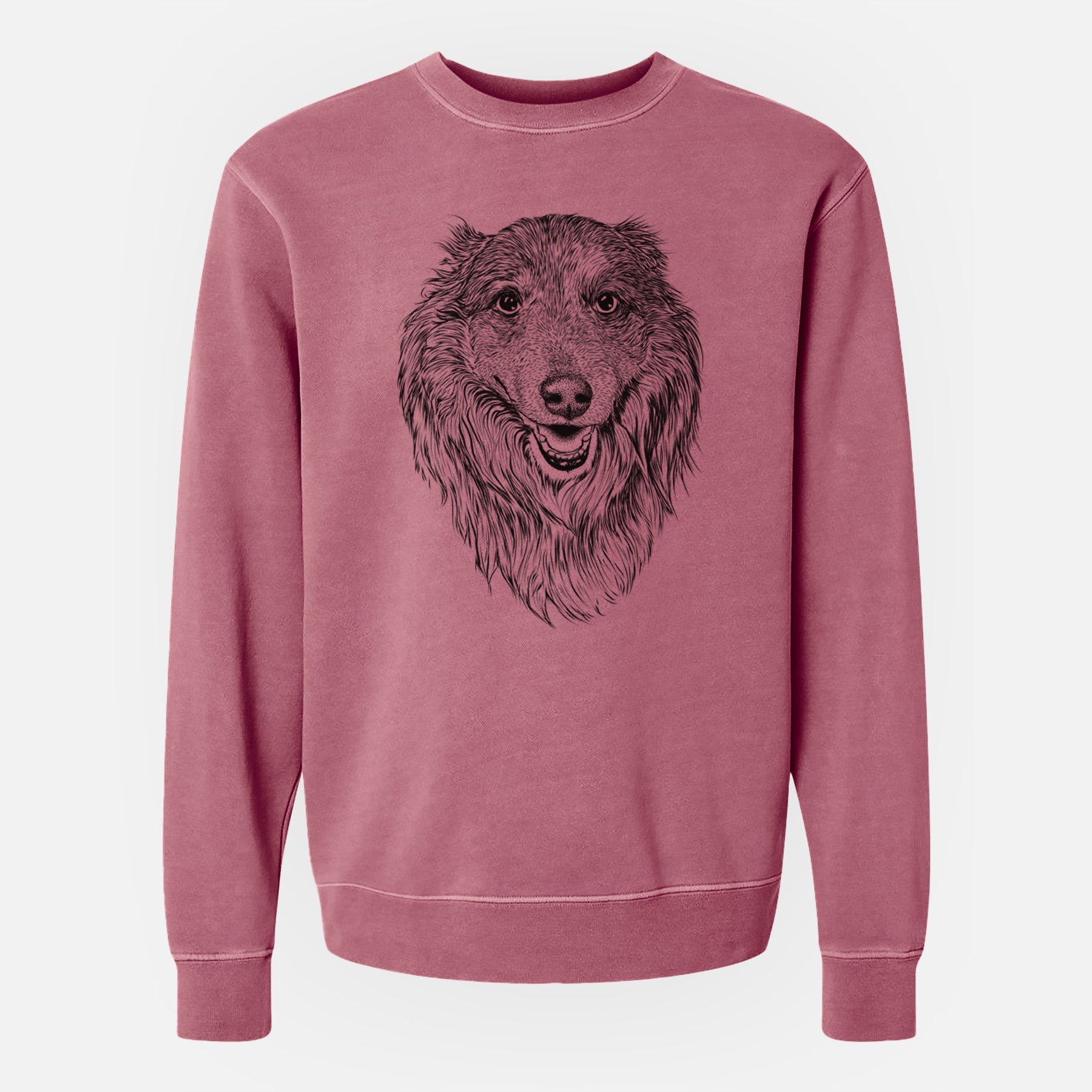 Bare Addie the Collie Mix - Unisex Pigment Dyed Crew Sweatshirt