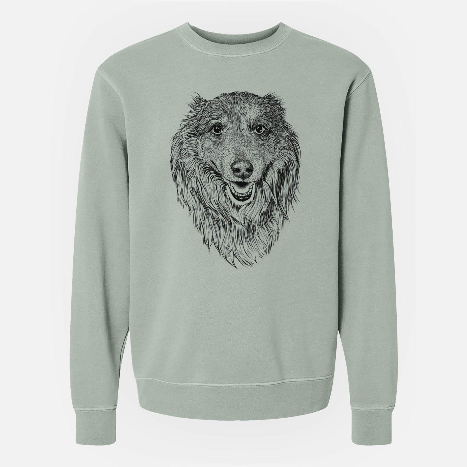 Bare Addie the Collie Mix - Unisex Pigment Dyed Crew Sweatshirt