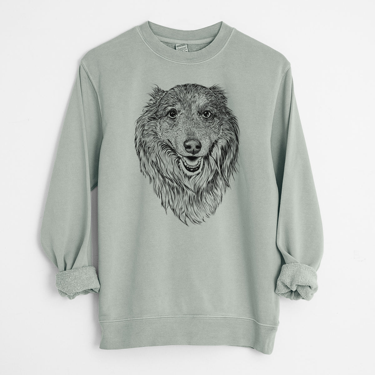 Bare Addie the Collie Mix - Unisex Pigment Dyed Crew Sweatshirt
