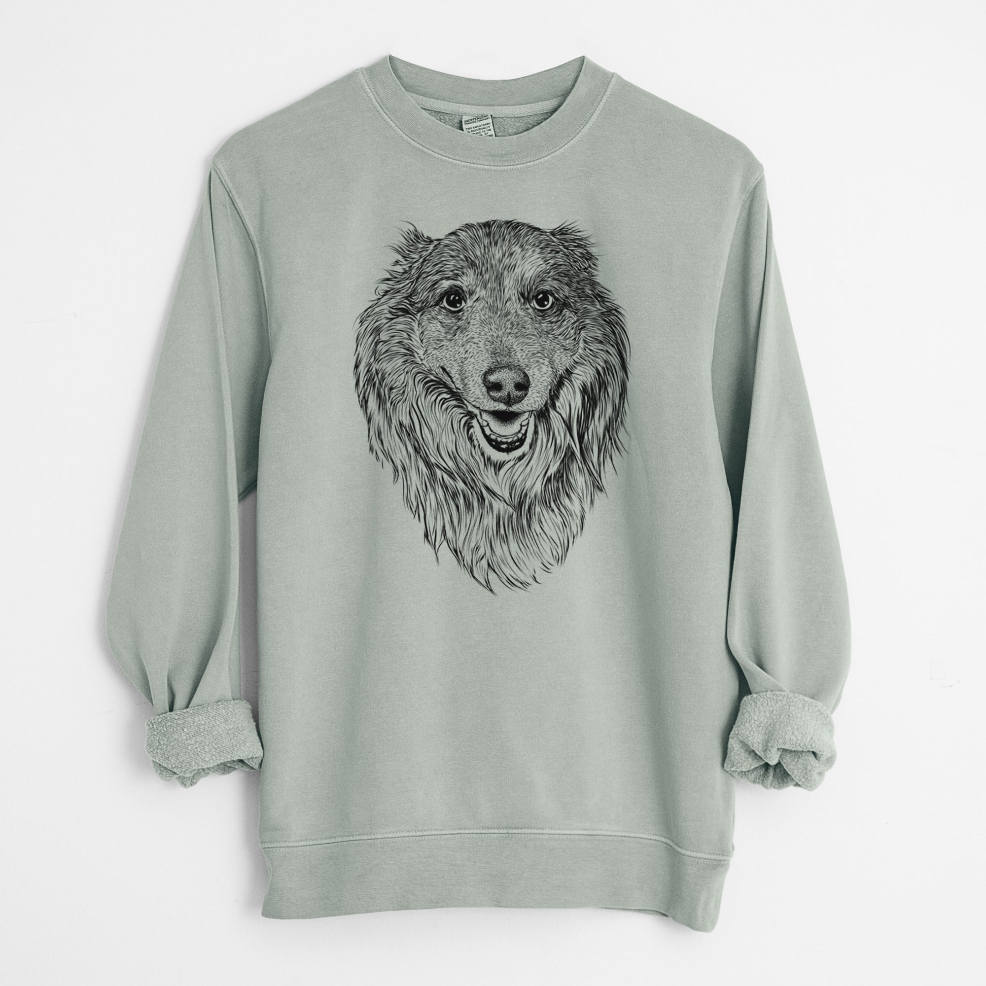 Bare Addie the Collie Mix - Unisex Pigment Dyed Crew Sweatshirt