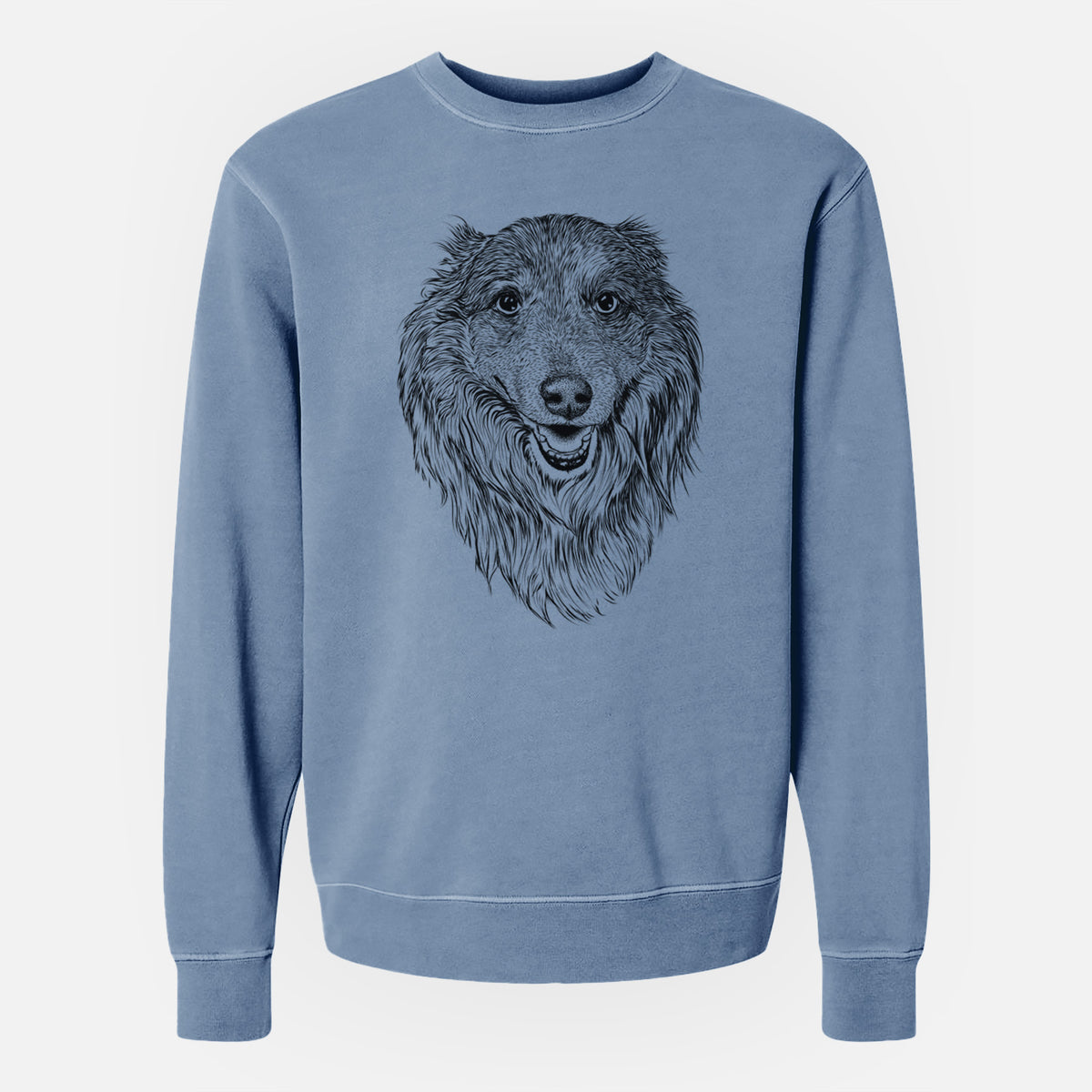 Bare Addie the Collie Mix - Unisex Pigment Dyed Crew Sweatshirt