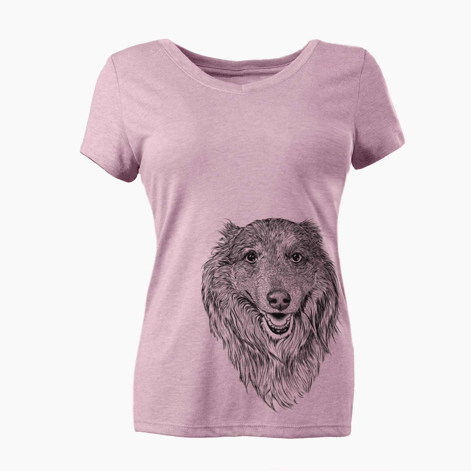 Bare Addie the Collie Mix - Women's V-neck Shirt