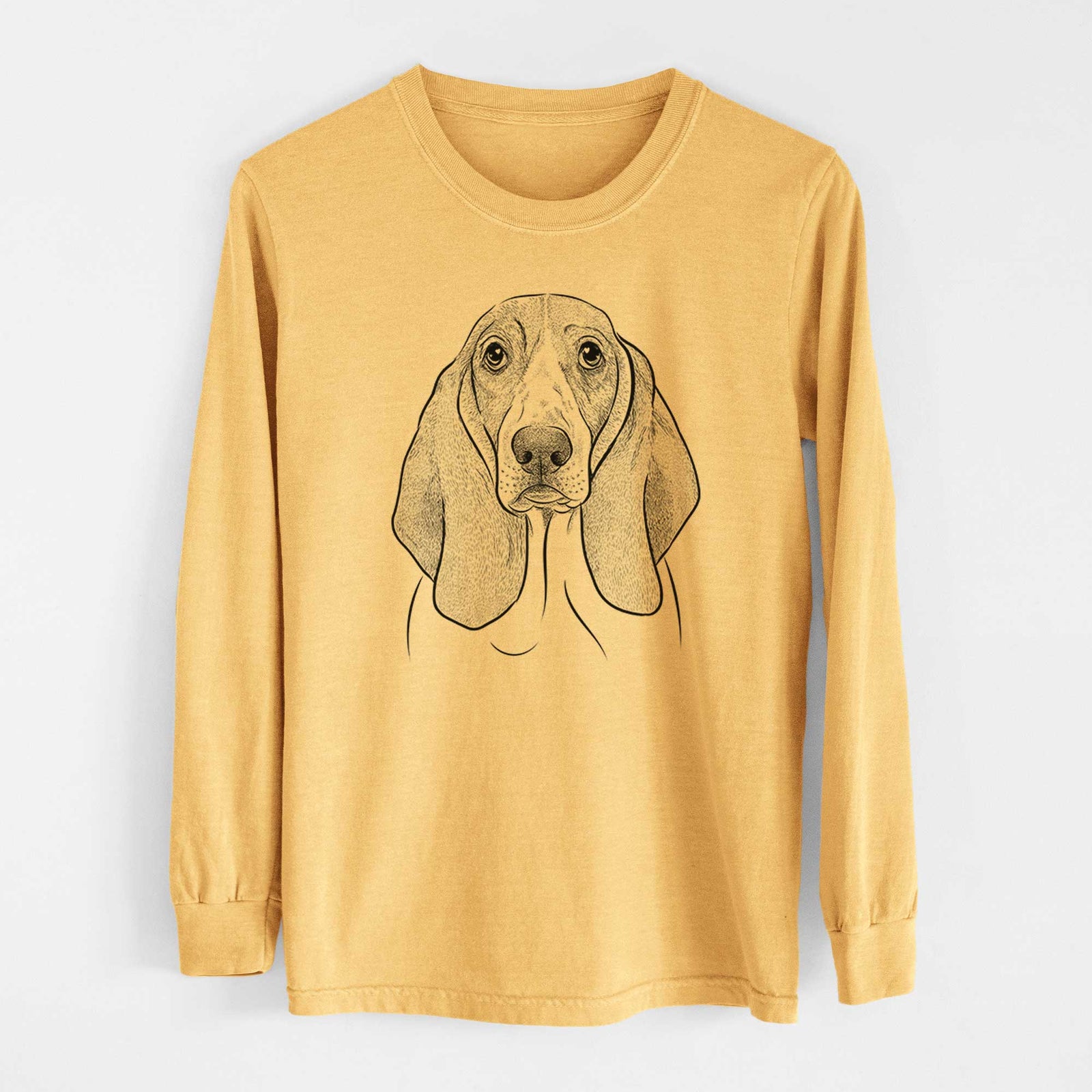 Bare Addison the Basset Hound - Heavyweight 100% Cotton Long Sleeve