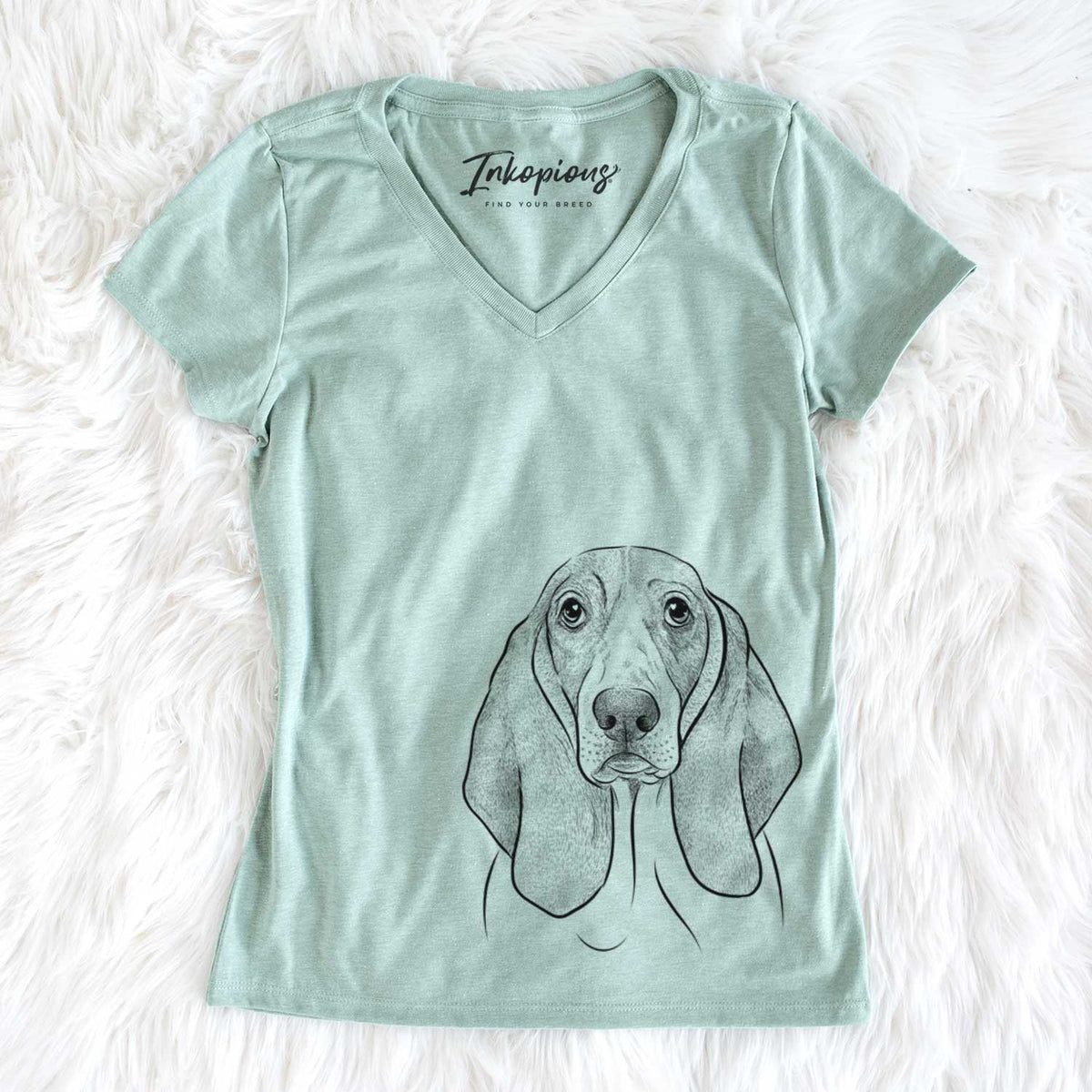 Bare Addison the Basset Hound - Women's V-neck Shirt