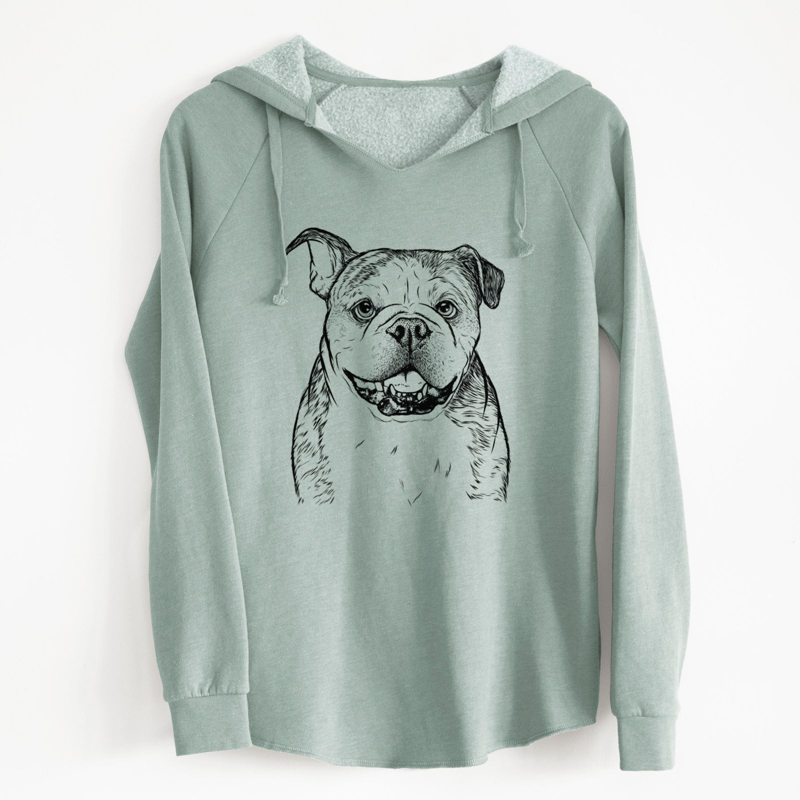 Bare Agatha the Boston Bulldog - Cali Wave Hooded Sweatshirt