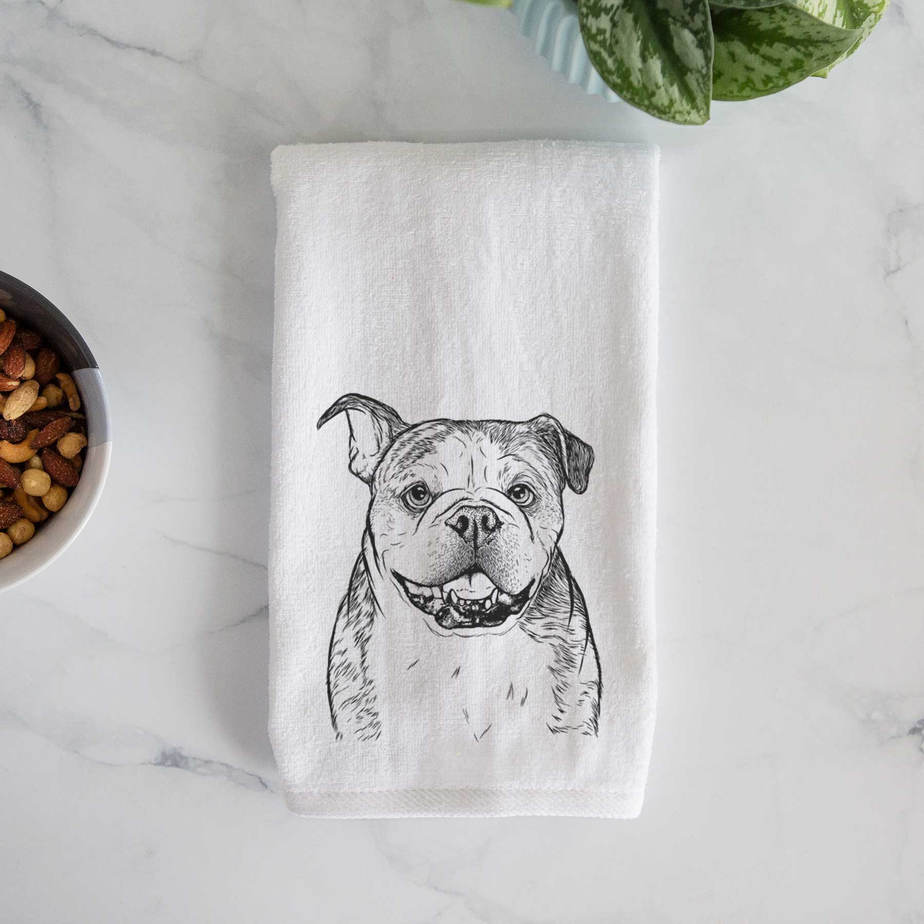 Agatha the Boston Bulldog Decorative Hand Towel