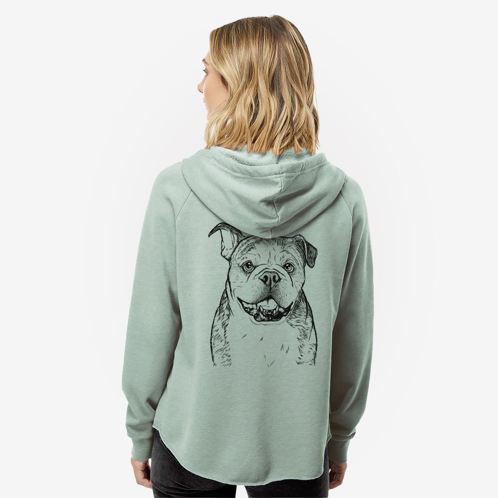Agatha the Boston Bulldog - Women's Cali Wave Zip-Up Sweatshirt