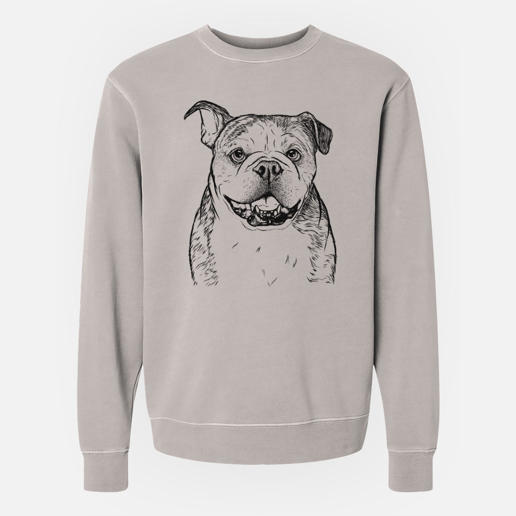 Bare Agatha the Boston Bulldog - Unisex Pigment Dyed Crew Sweatshirt