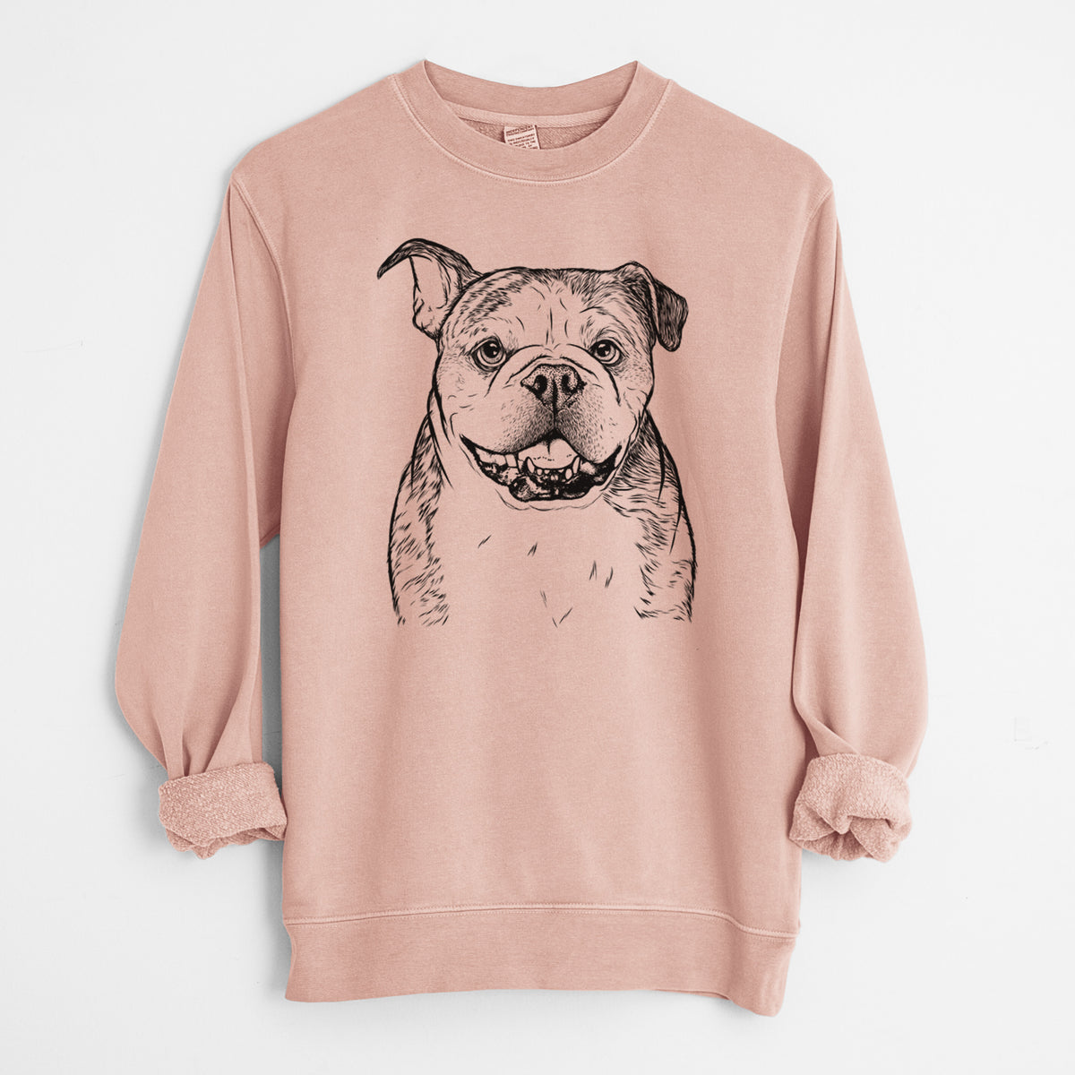 Bare Agatha the Boston Bulldog - Unisex Pigment Dyed Crew Sweatshirt