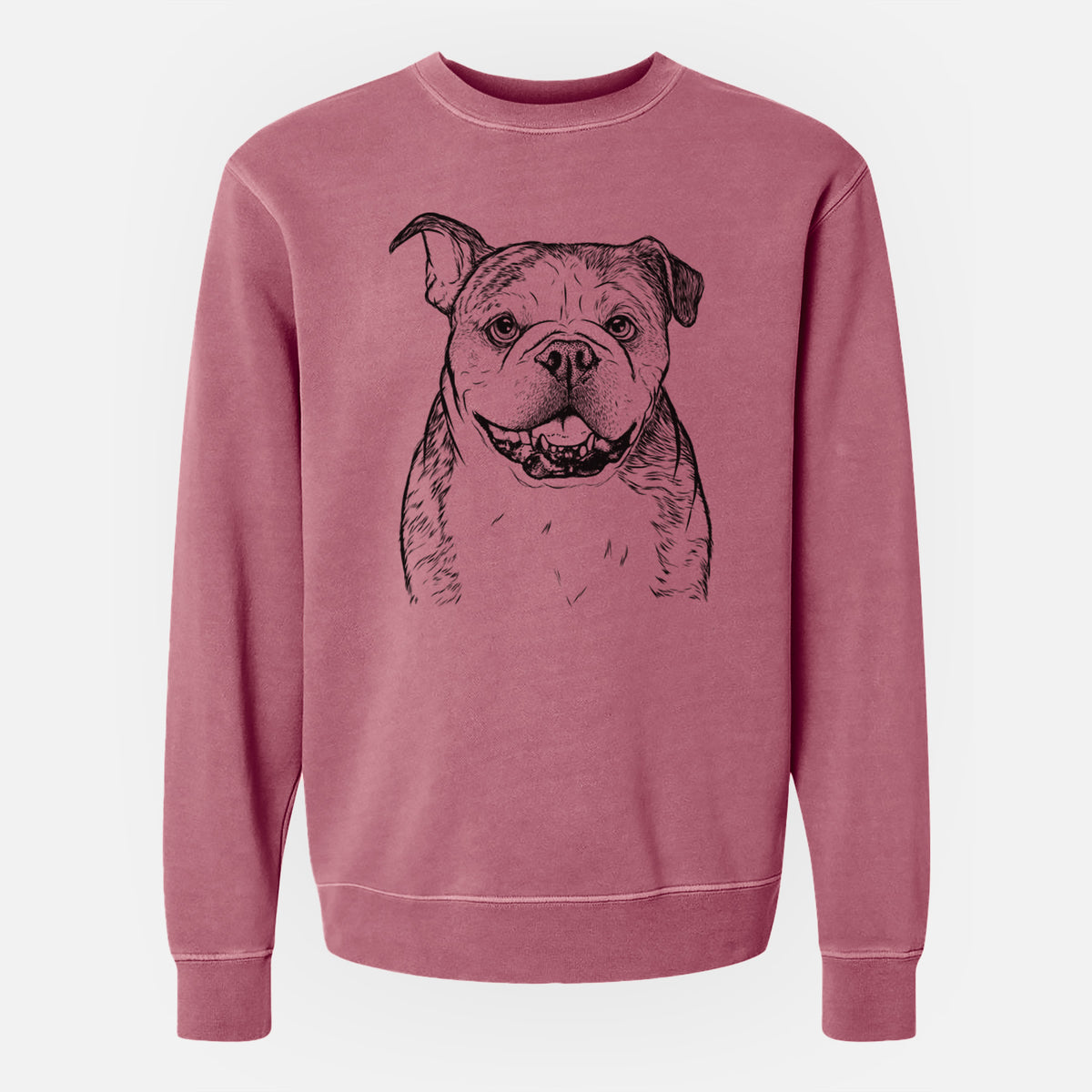 Bare Agatha the Boston Bulldog - Unisex Pigment Dyed Crew Sweatshirt