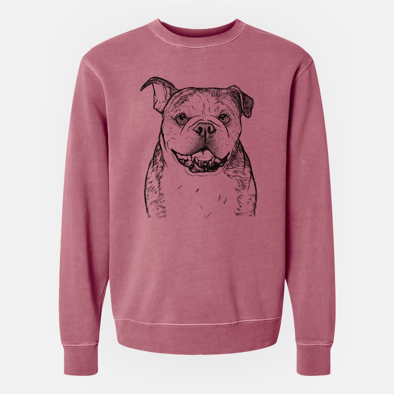 Bare Agatha the Boston Bulldog - Unisex Pigment Dyed Crew Sweatshirt