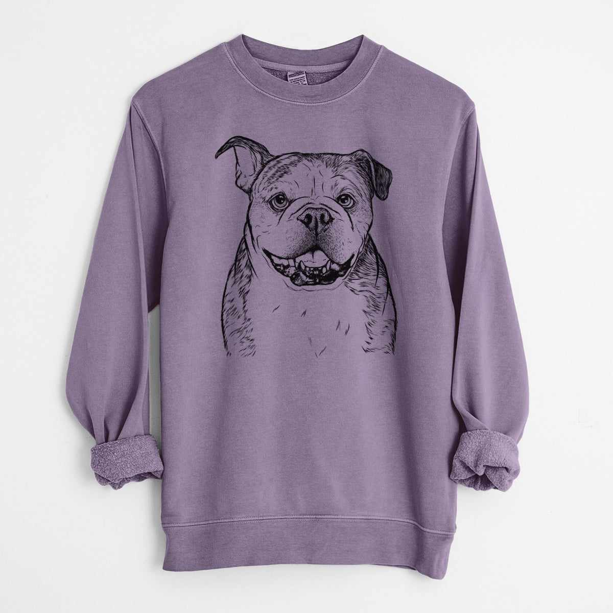 Bare Agatha the Boston Bulldog - Unisex Pigment Dyed Crew Sweatshirt