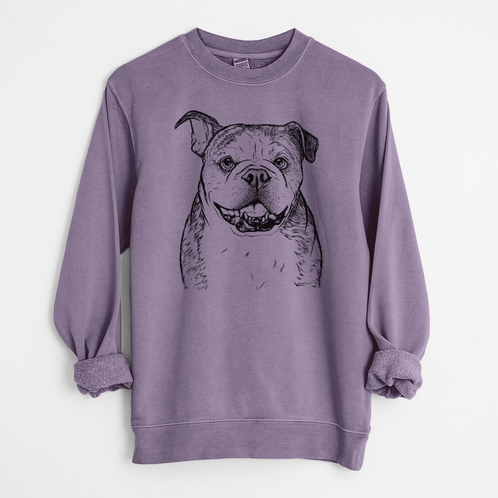 Bare Agatha the Boston Bulldog - Unisex Pigment Dyed Crew Sweatshirt