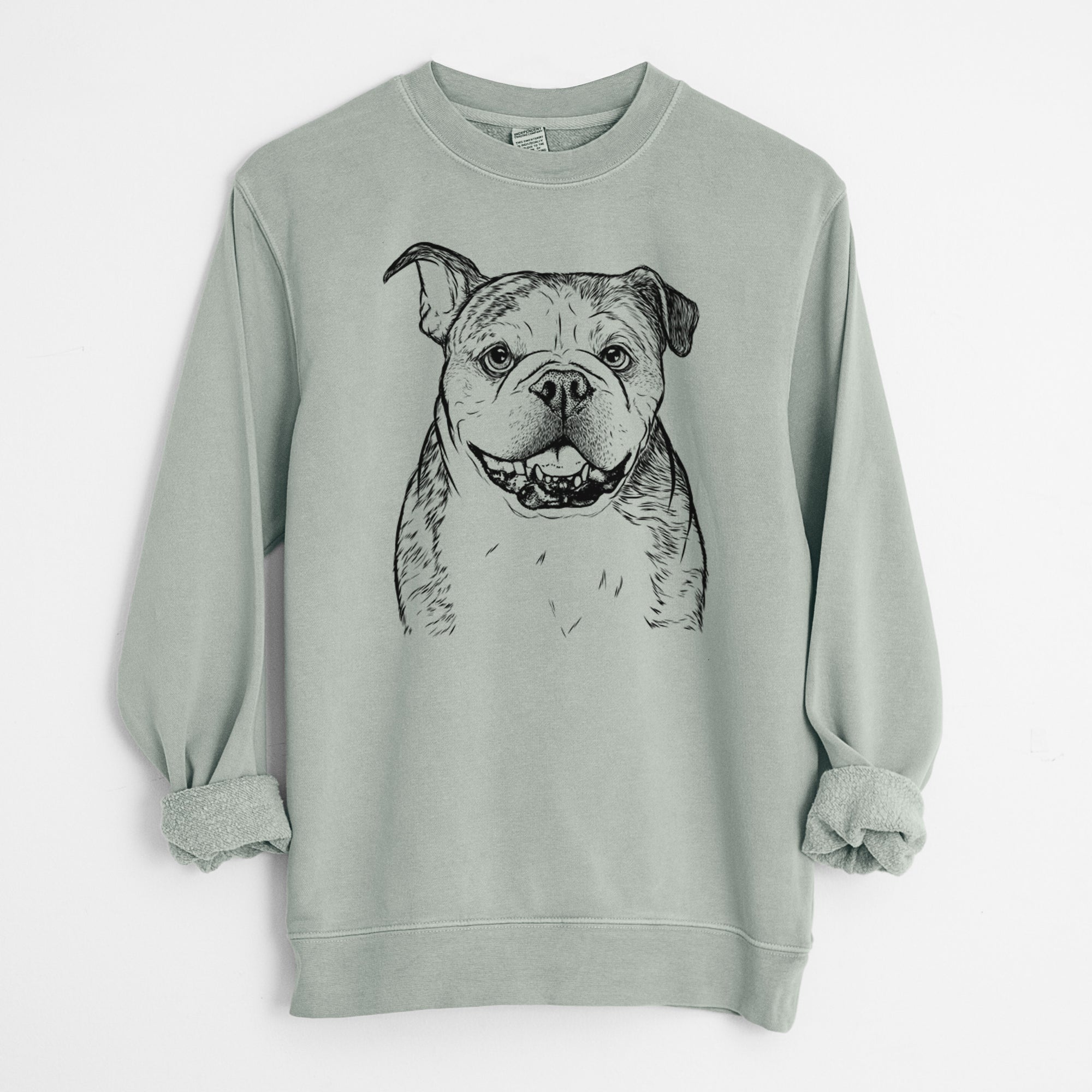 Bare Agatha the Boston Bulldog - Unisex Pigment Dyed Crew Sweatshirt