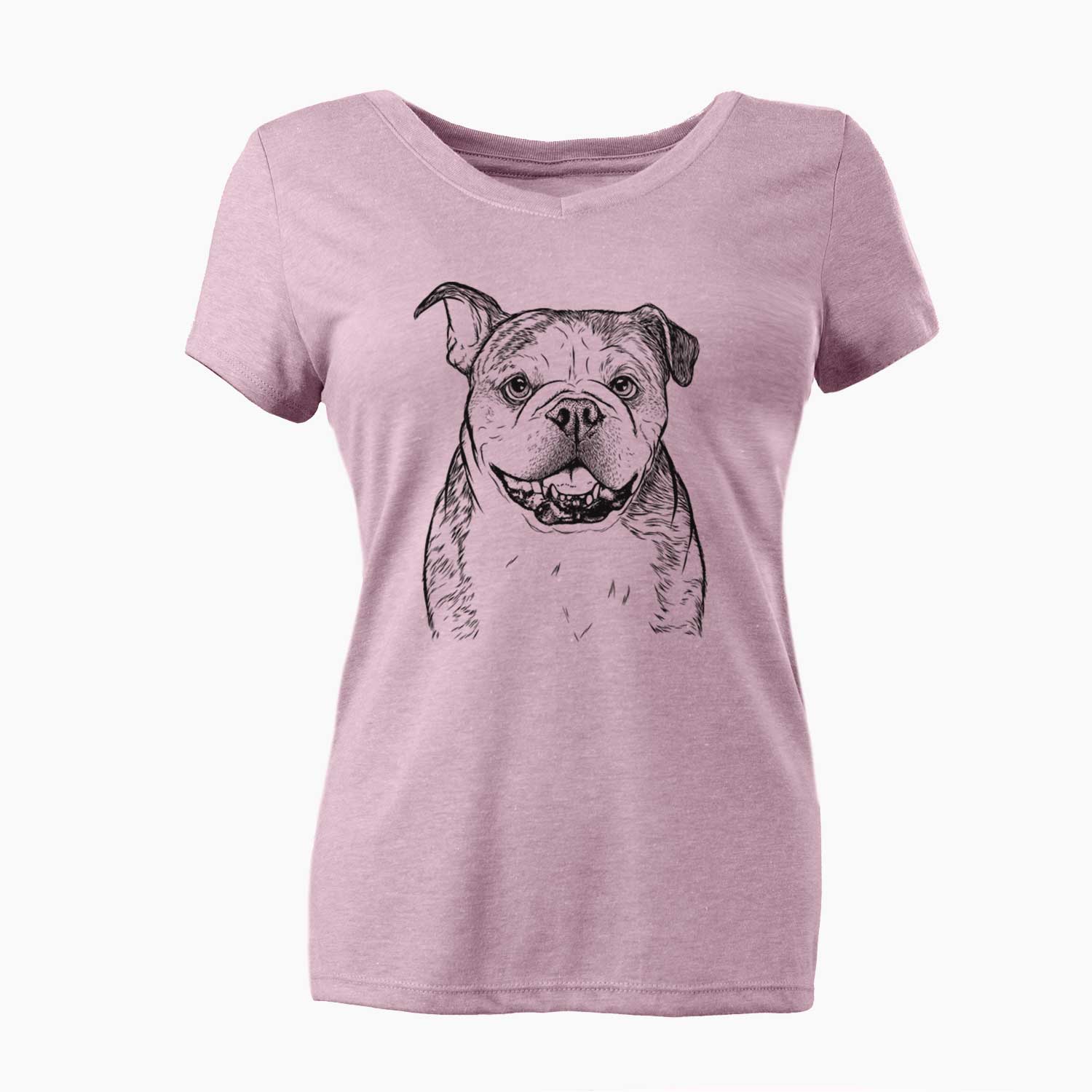 Bare Agatha the Boston Bulldog - Women's V-neck Shirt