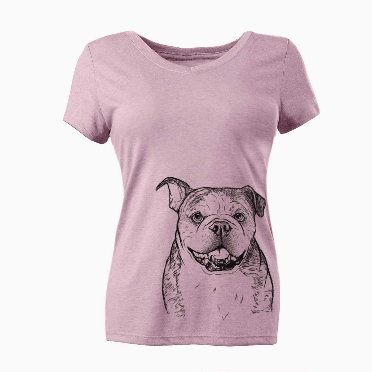 Bare Agatha the Boston Bulldog - Women's V-neck Shirt