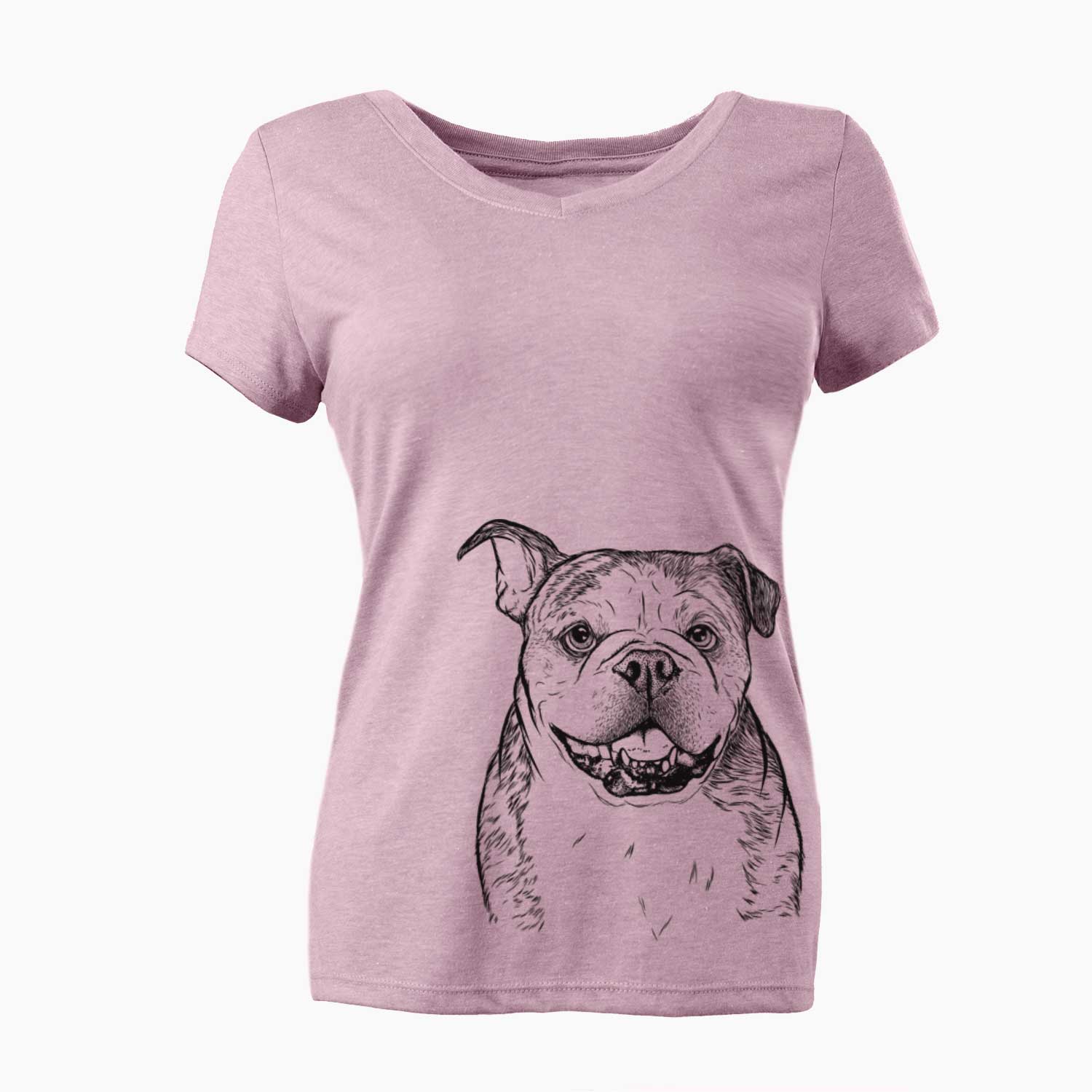 Bare Agatha the Boston Bulldog - Women's V-neck Shirt