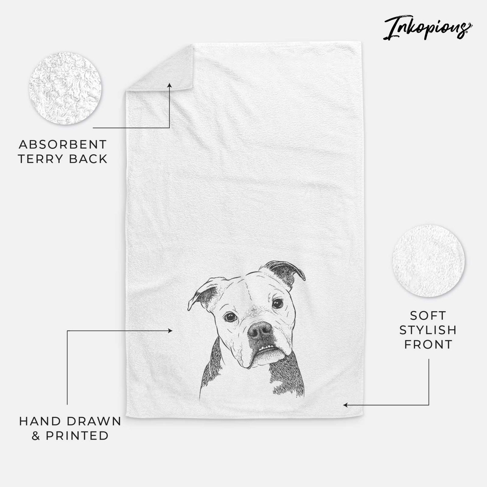 Aggy the Olde English Bulldogge Decorative Hand Towel