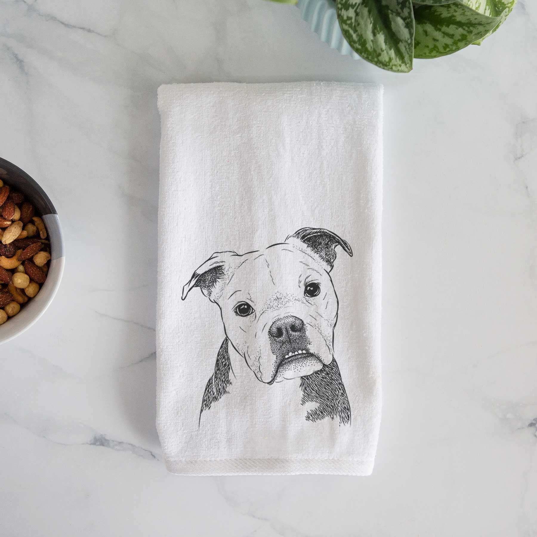 Aggy the Olde English Bulldogge Decorative Hand Towel