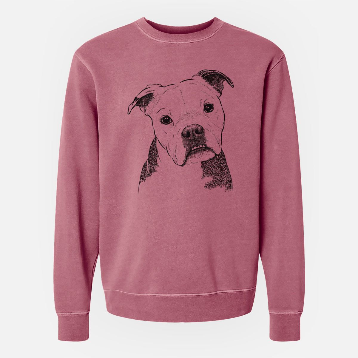 Bare Aggy the Olde English Bulldogge - Unisex Pigment Dyed Crew Sweatshirt