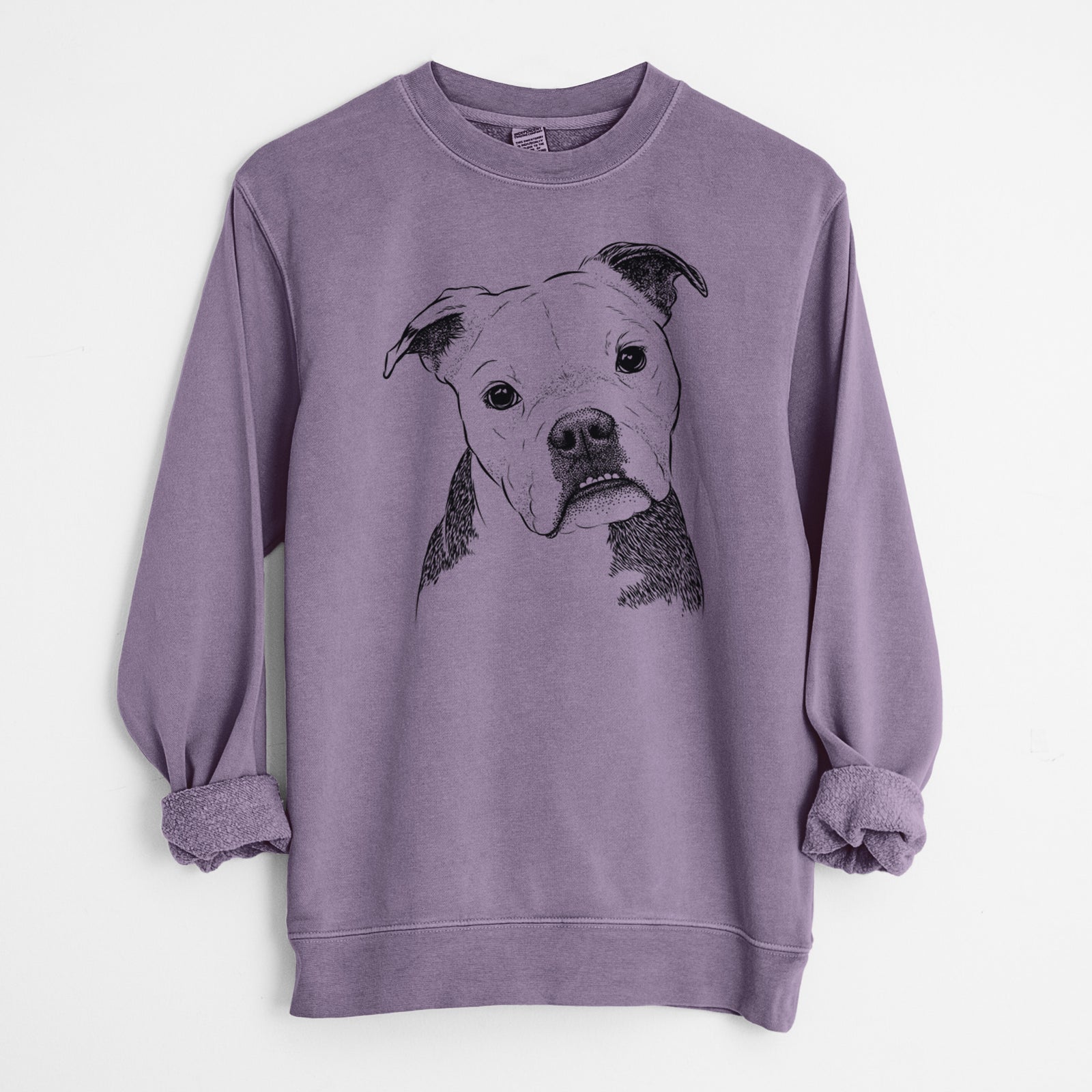 Bare Aggy the Olde English Bulldogge - Unisex Pigment Dyed Crew Sweatshirt