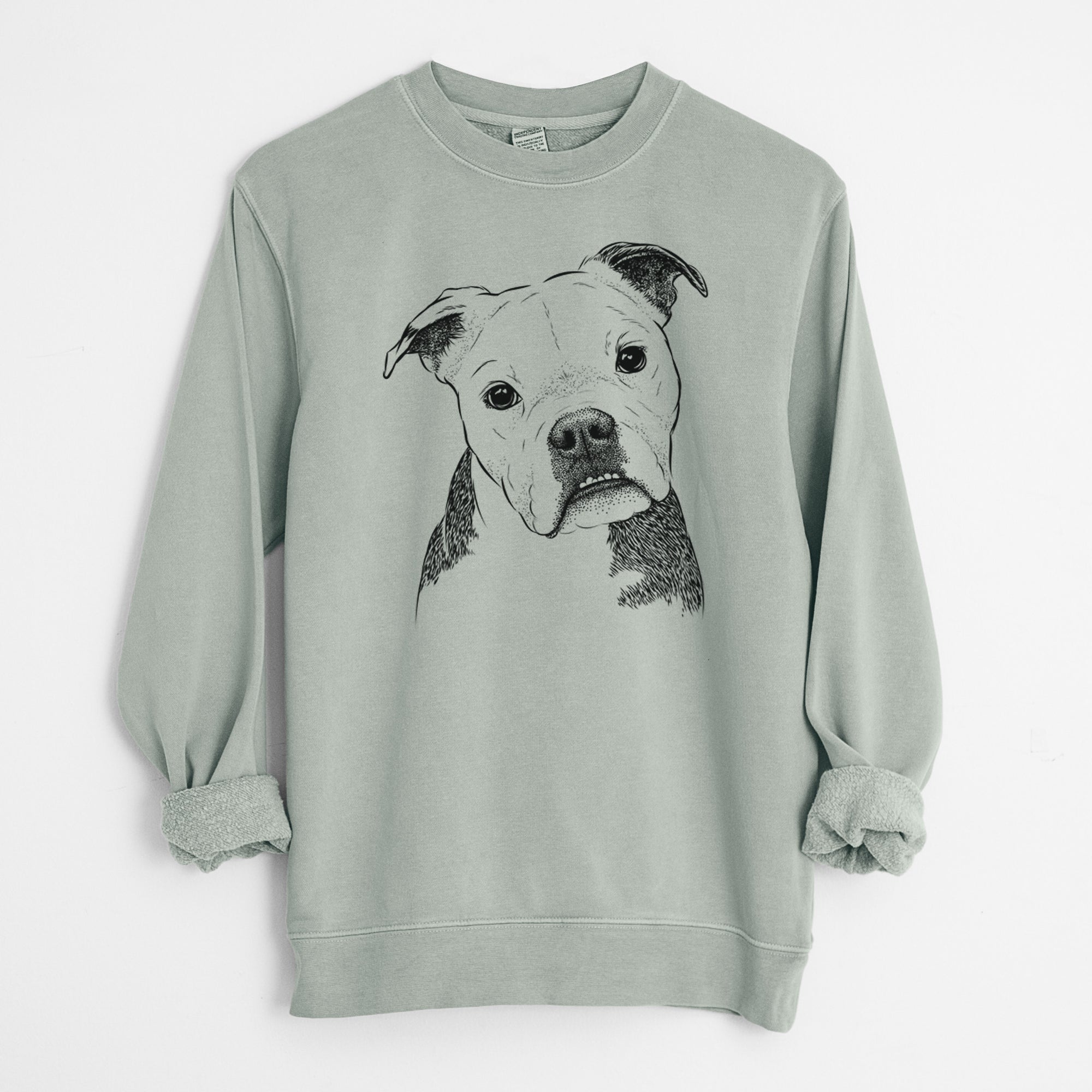 Bare Aggy the Olde English Bulldogge - Unisex Pigment Dyed Crew Sweatshirt