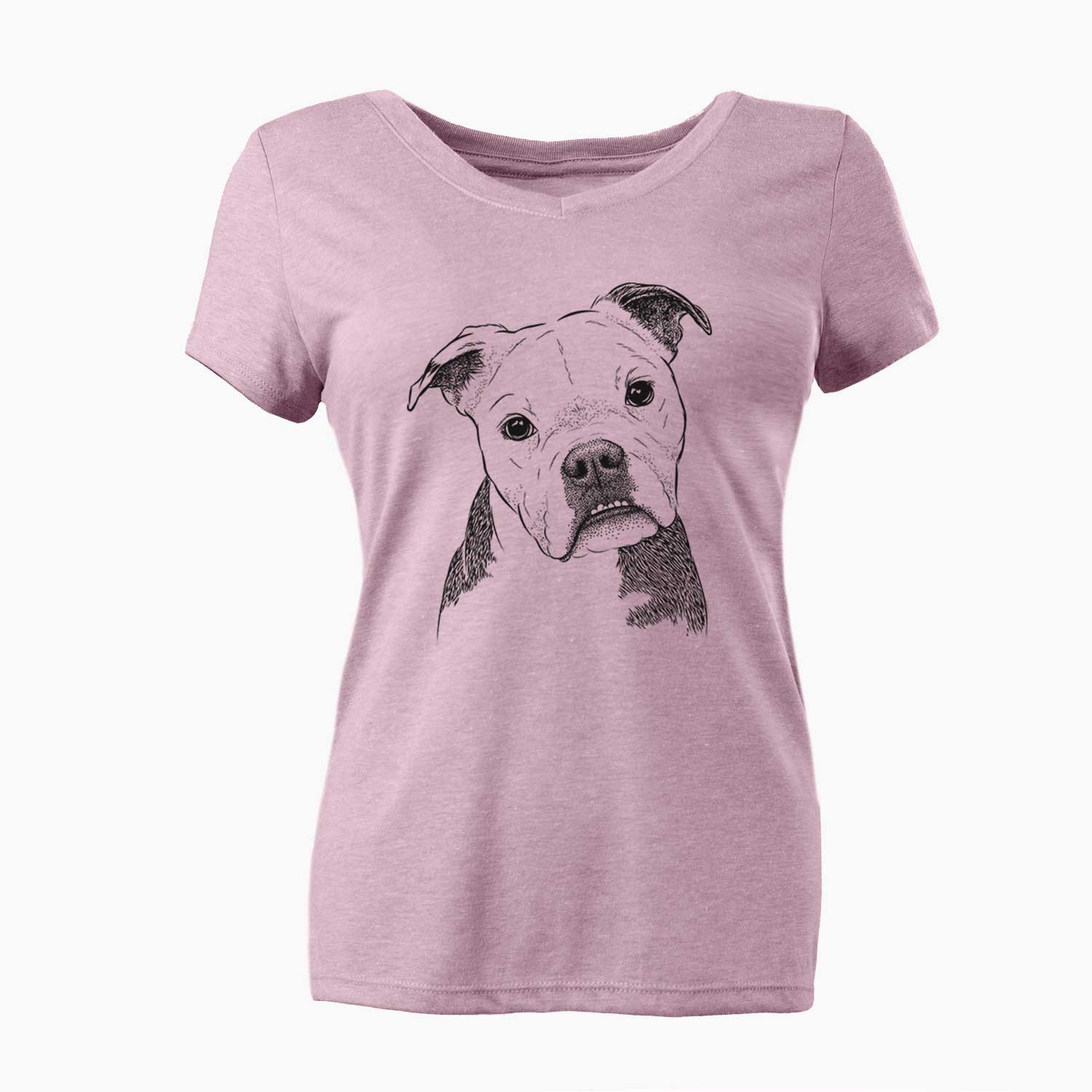 Bare Aggy the Olde English Bulldogge - Women's V-neck Shirt