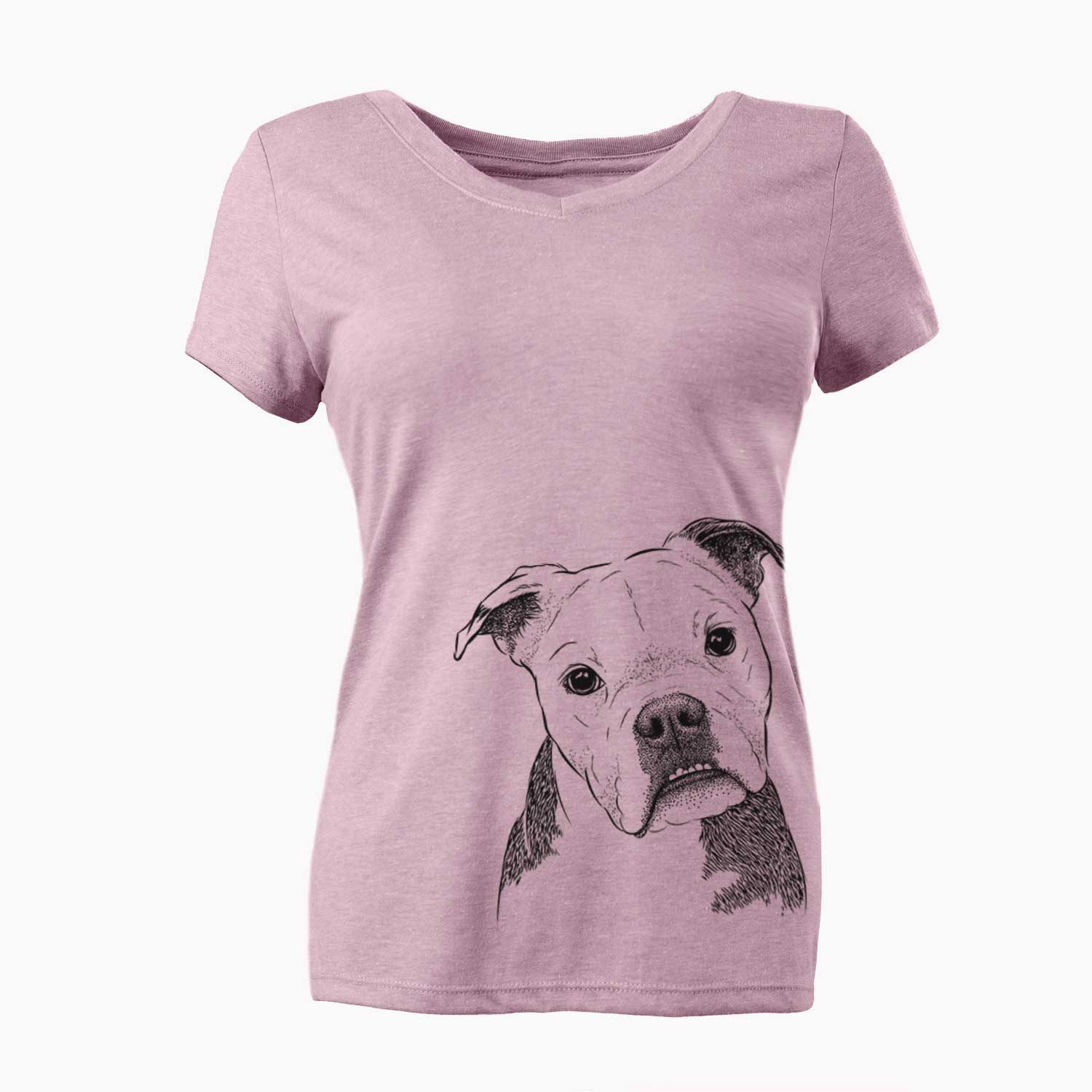 Bare Aggy the Olde English Bulldogge - Women's V-neck Shirt