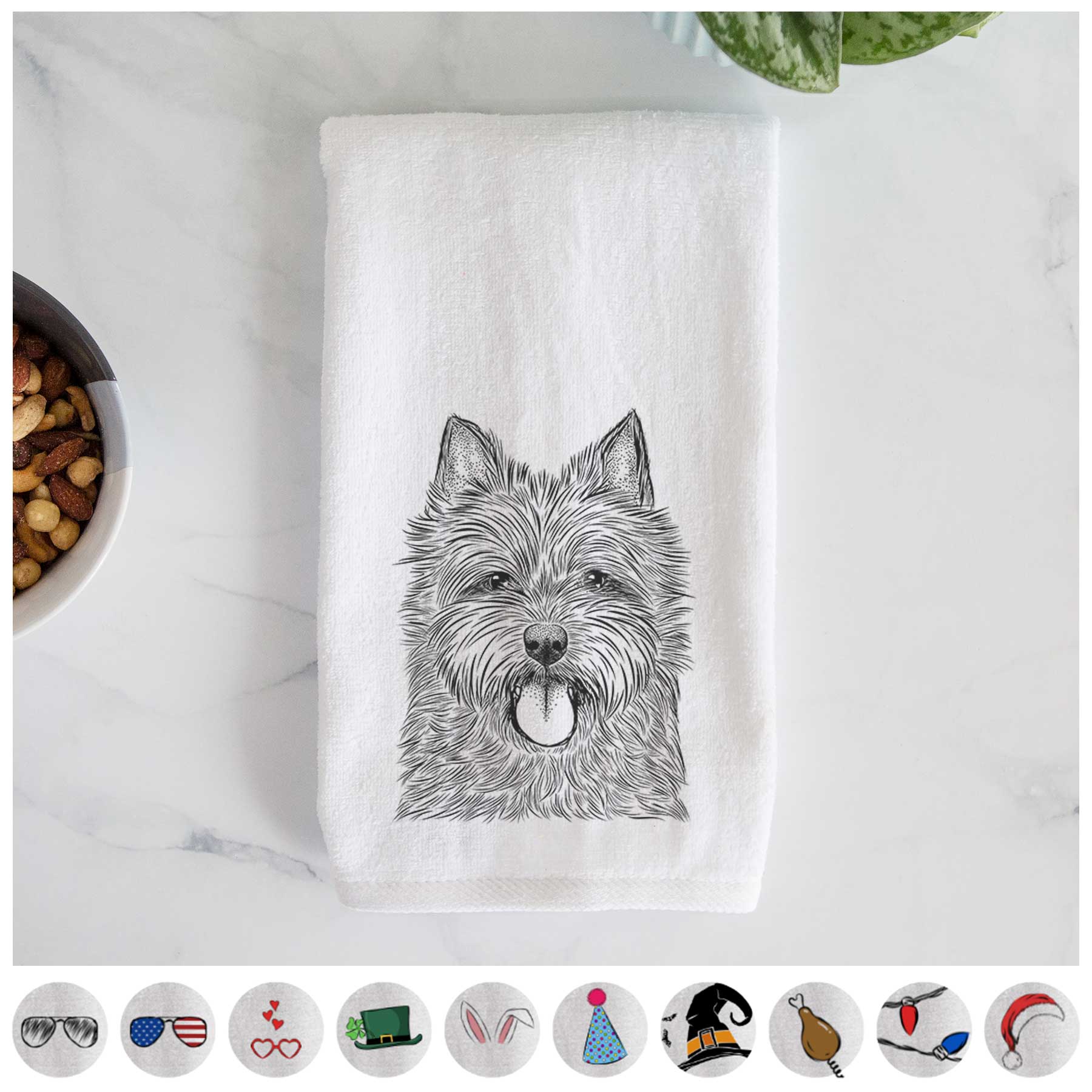 Alfie the Norwich Terrier Decorative Hand Towel