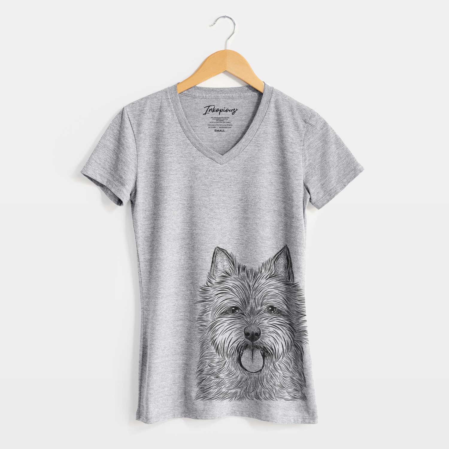 Bare Alfie the Norwich Terrier - Women's V-neck Shirt