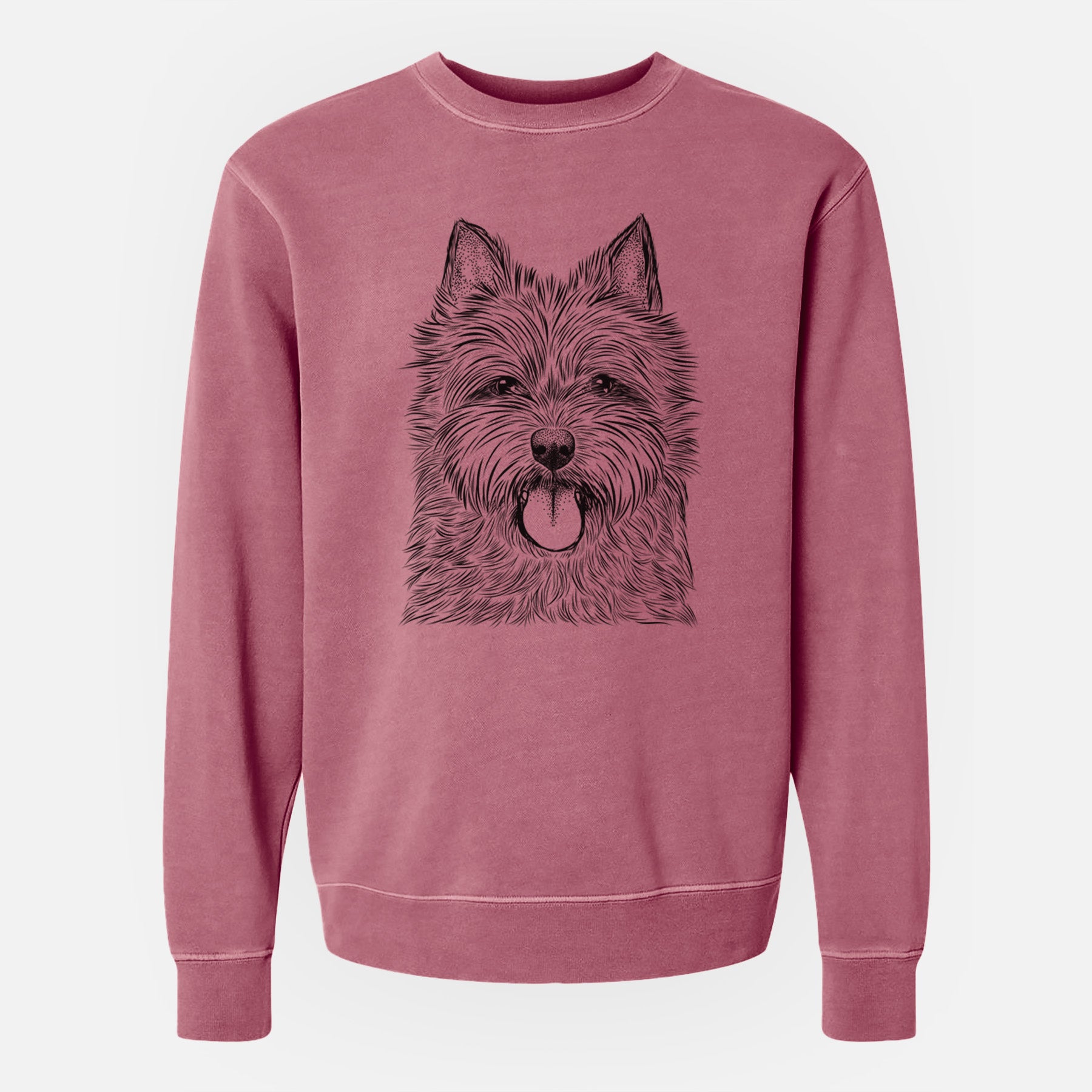 Bare Alfie the Norwich Terrier - Unisex Pigment Dyed Crew Sweatshirt