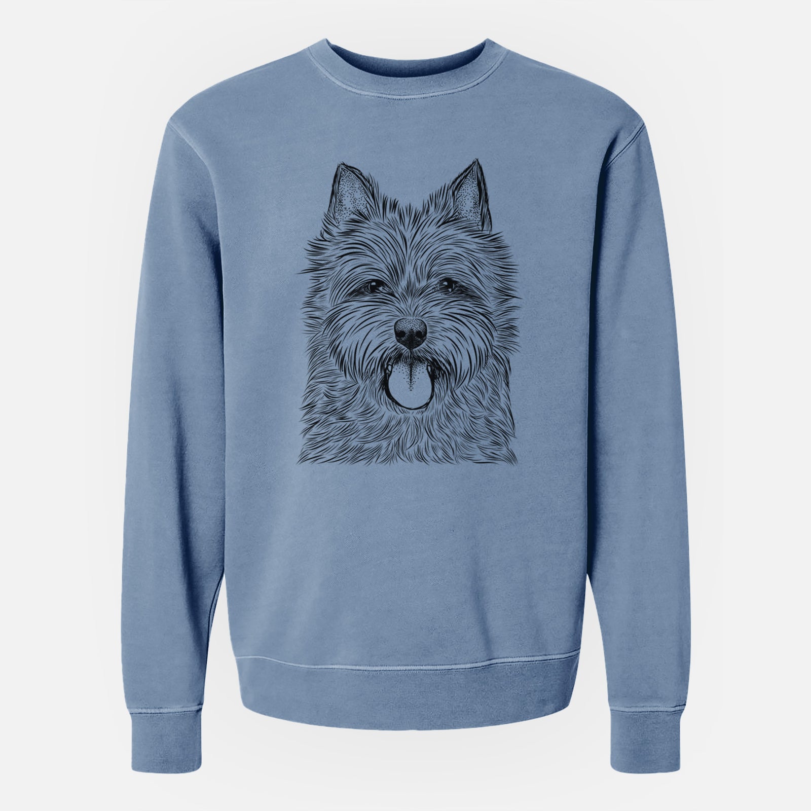 Bare Alfie the Norwich Terrier - Unisex Pigment Dyed Crew Sweatshirt