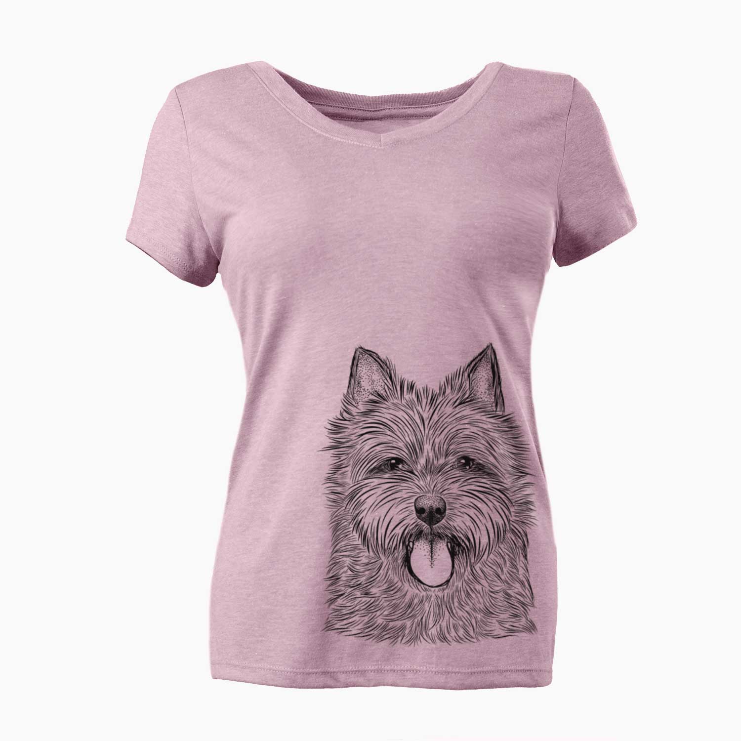 Bare Alfie the Norwich Terrier - Women's V-neck Shirt