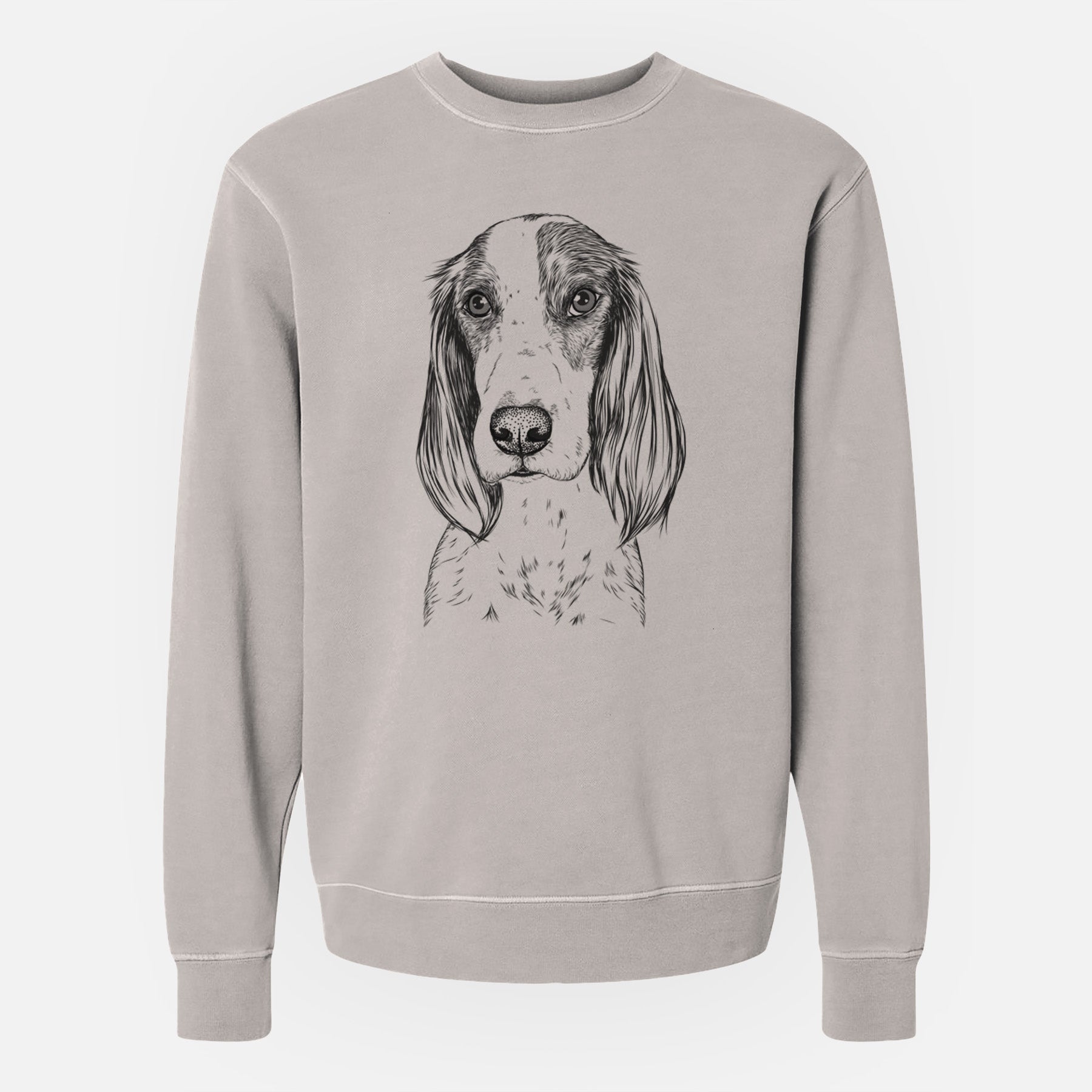 Bare Aline the Irish Red and White Setter - Unisex Pigment Dyed Crew Sweatshirt