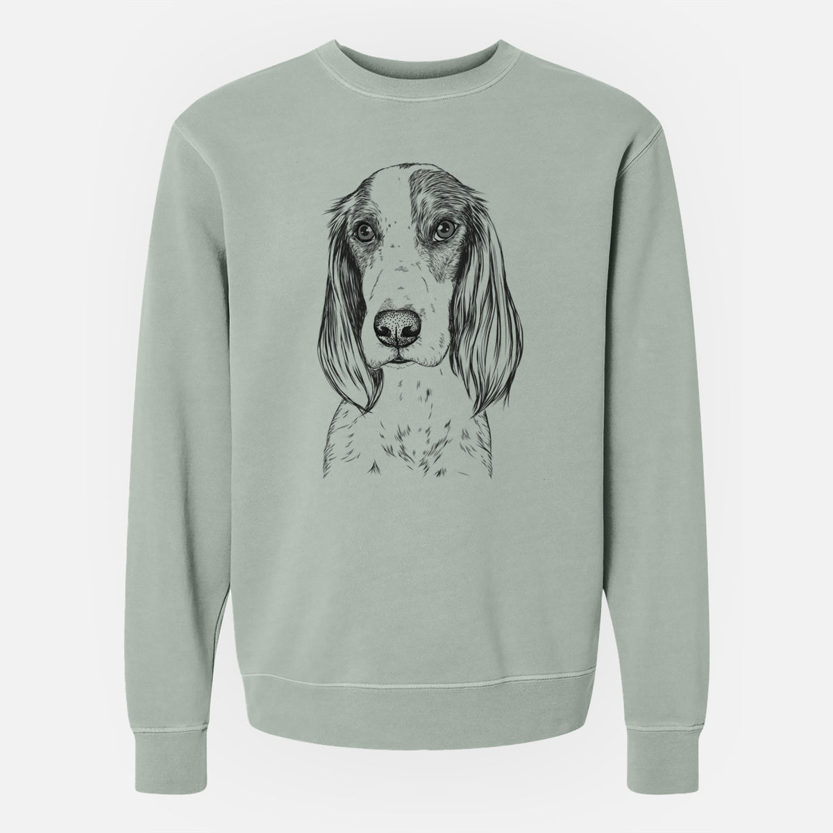 Bare Aline the Irish Red and White Setter - Unisex Pigment Dyed Crew Sweatshirt
