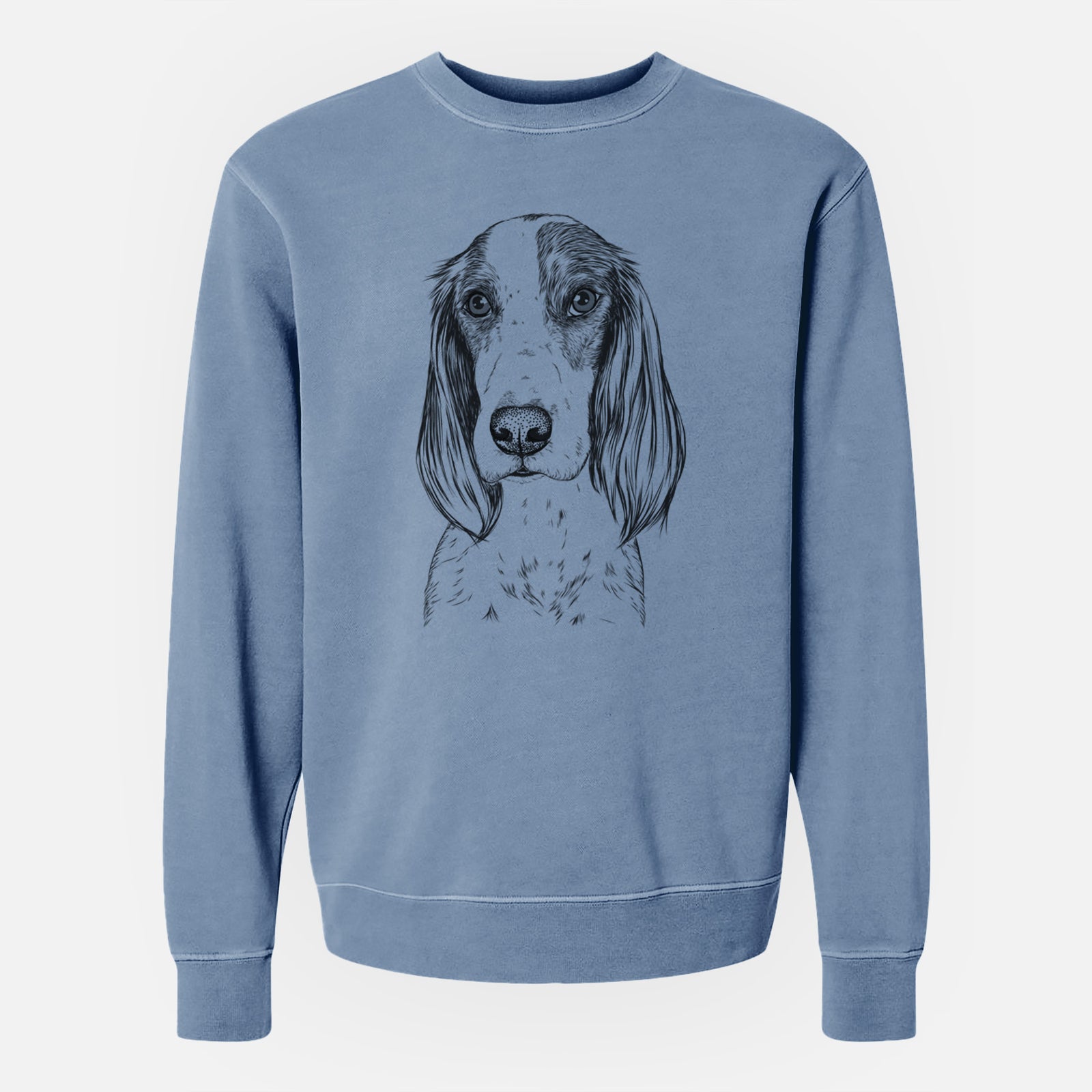 Bare Aline the Irish Red and White Setter - Unisex Pigment Dyed Crew Sweatshirt