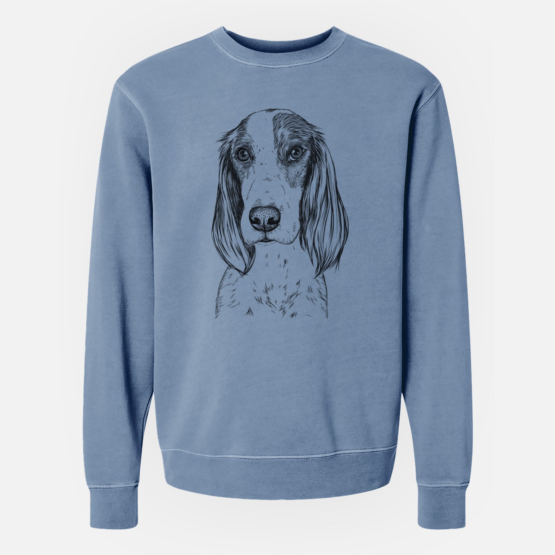 Bare Aline the Irish Red and White Setter - Unisex Pigment Dyed Crew Sweatshirt