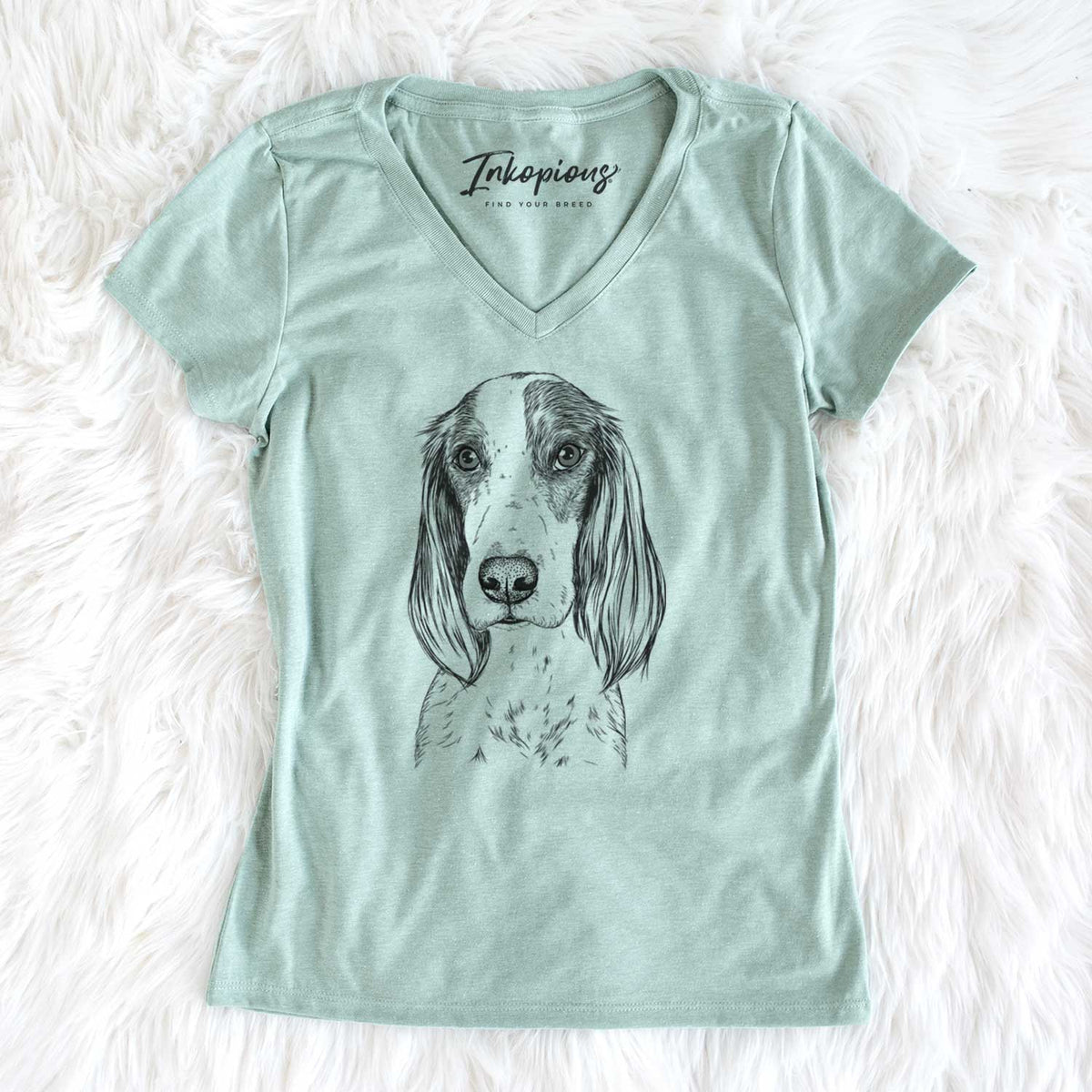 Bare Aline the Irish Red and White Setter - Women&#39;s V-neck Shirt