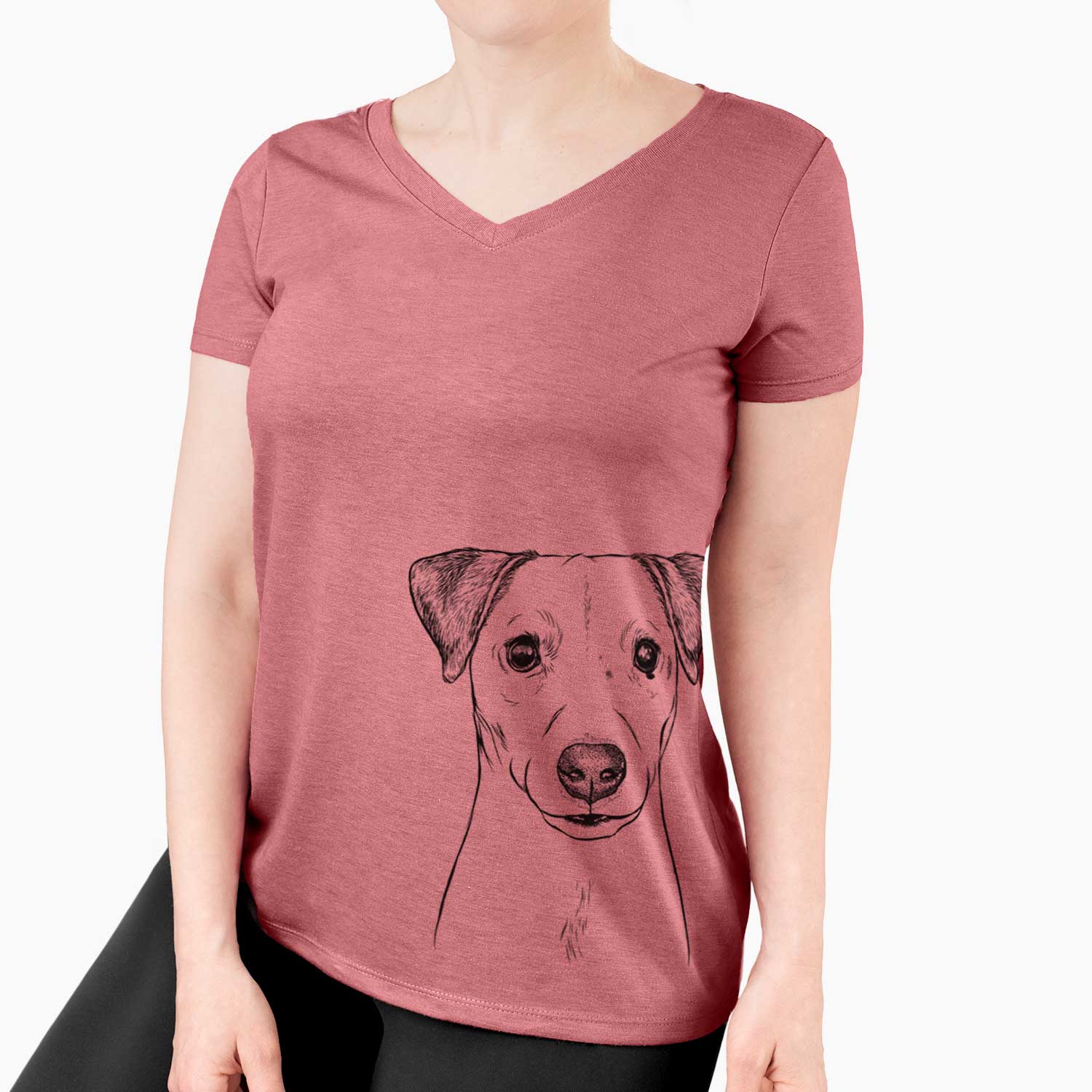 Bare Ally the Jack Russell Terrier - Women's V-neck Shirt
