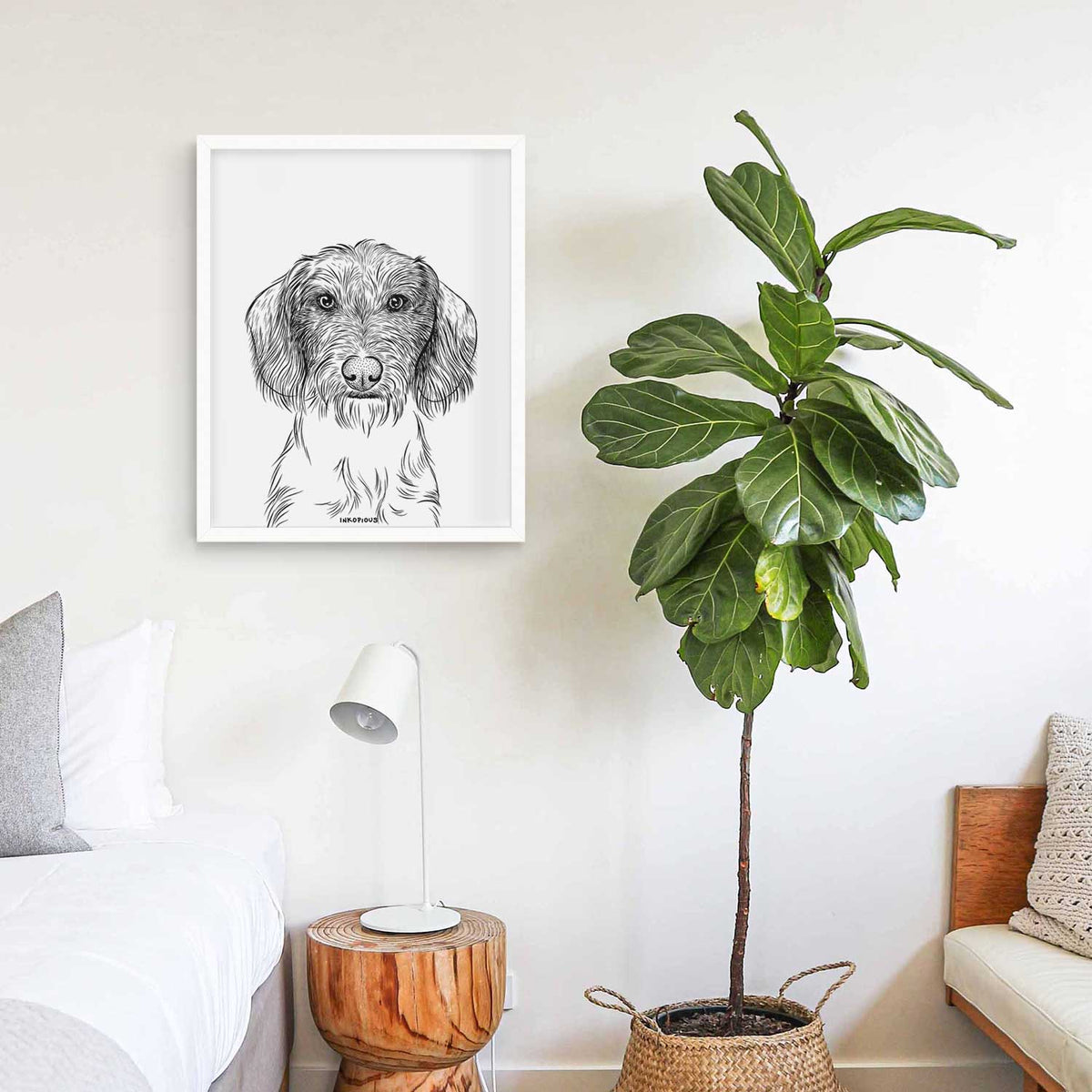 Almond the Wirehaired Dachshund Art Print