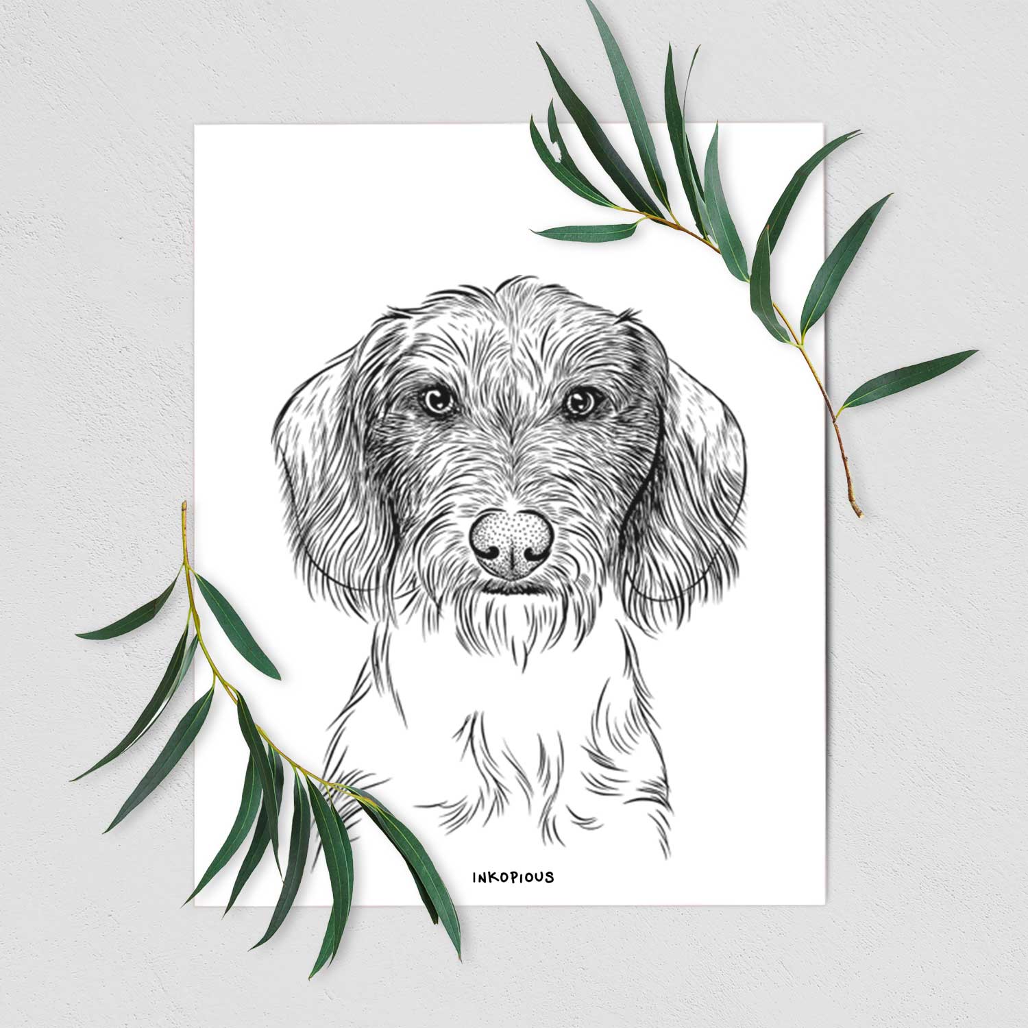 Almond the Wirehaired Dachshund Art Print
