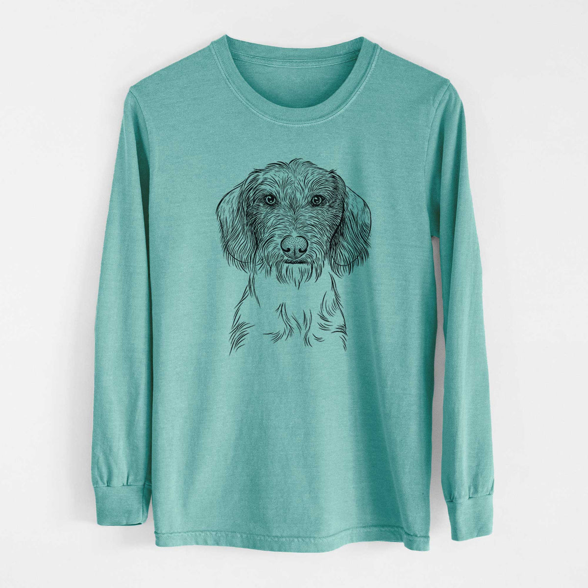 Bare Almond the Wirehaired Dachshund - Heavyweight 100% Cotton Long Sleeve