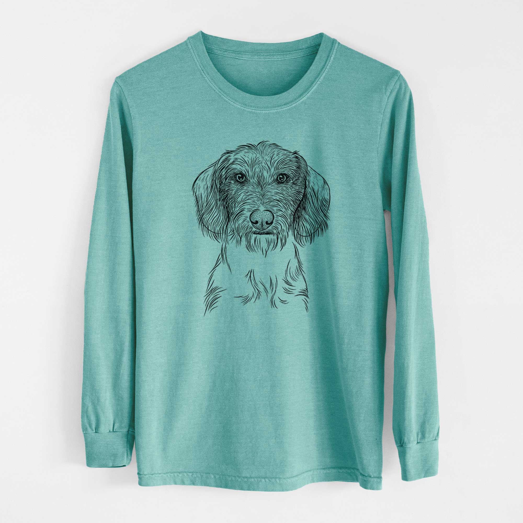 Bare Almond the Wirehaired Dachshund - Heavyweight 100% Cotton Long Sleeve