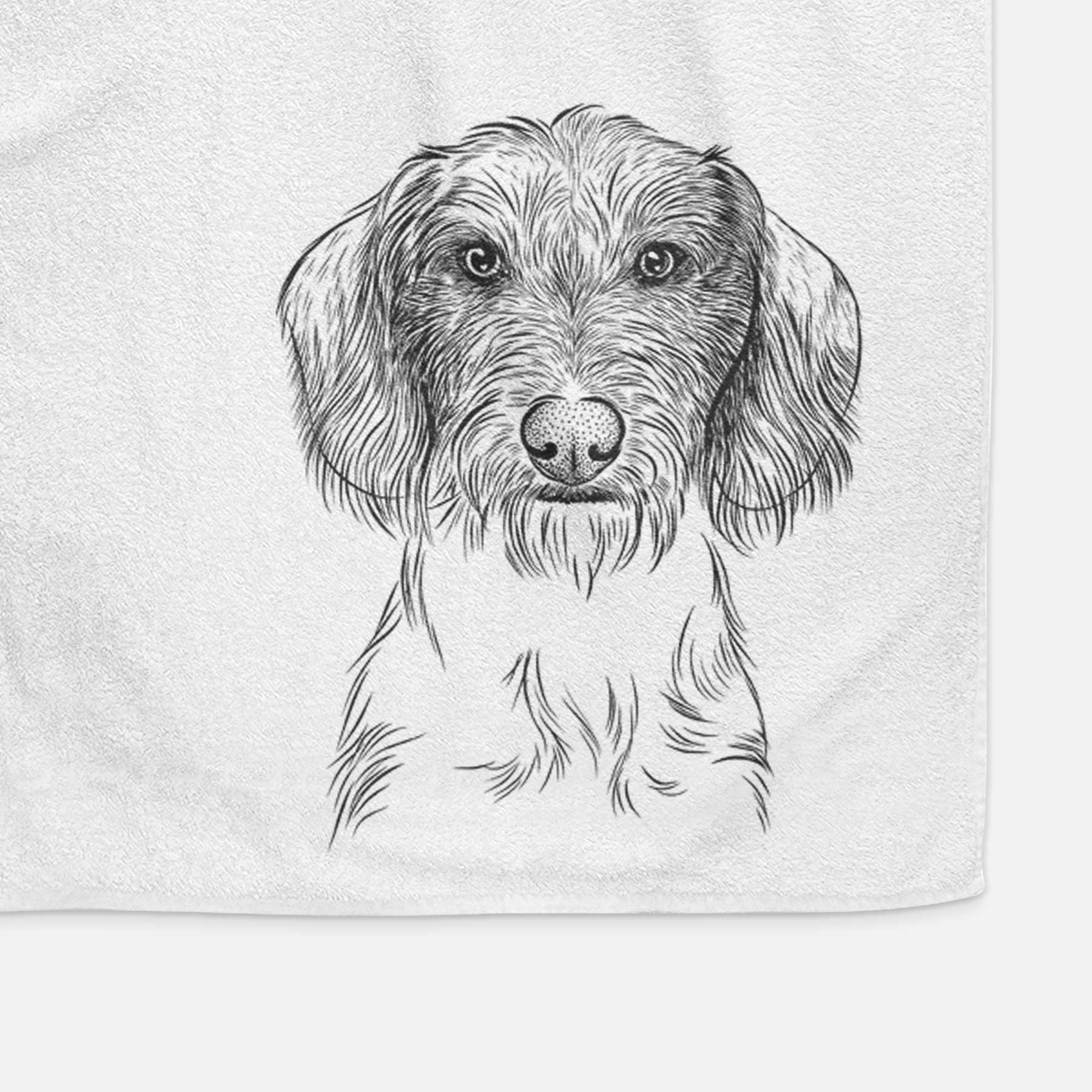 Almond the Wirehaired Dachshund Decorative Hand Towel