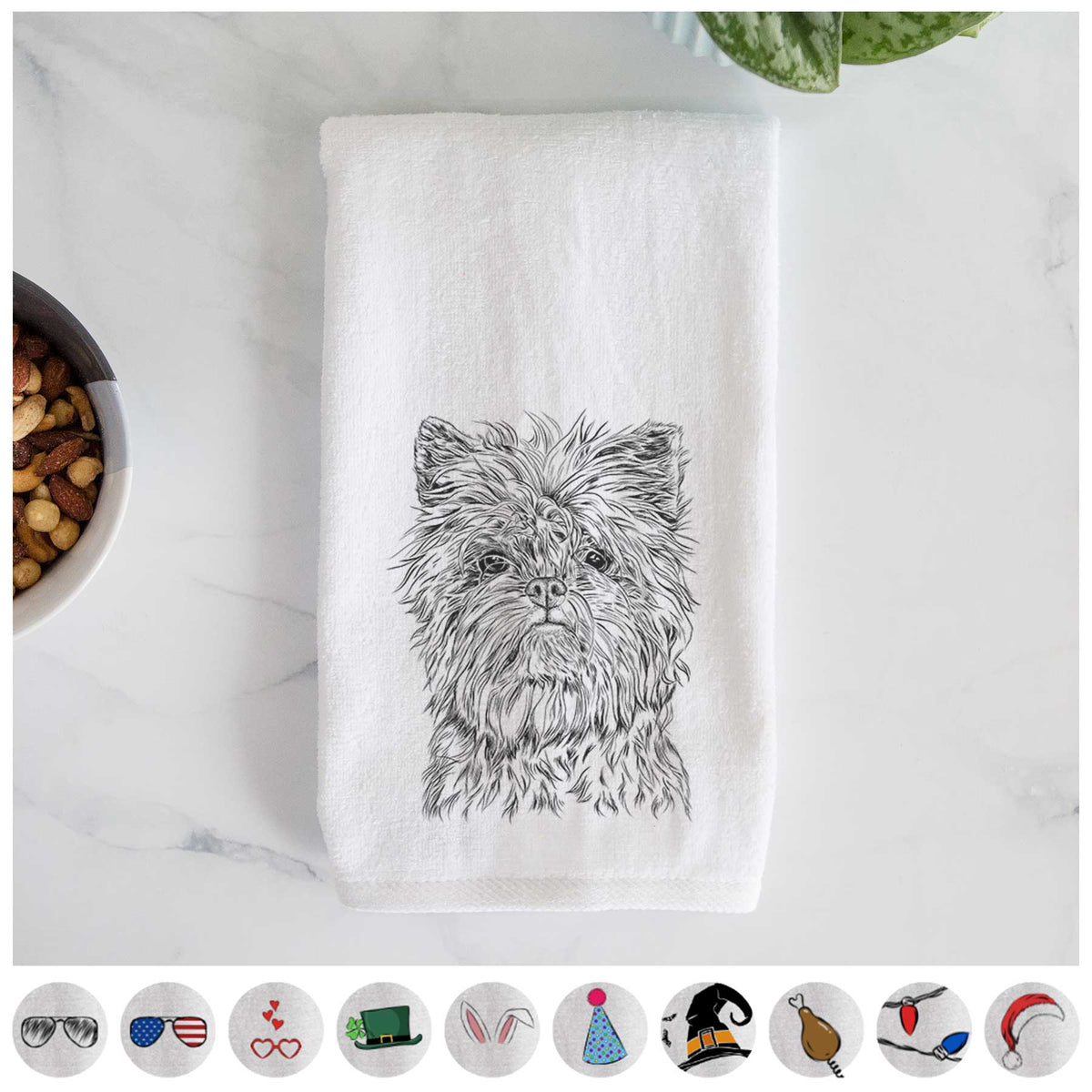 Alvin the Affenpinscher Decorative Hand Towel