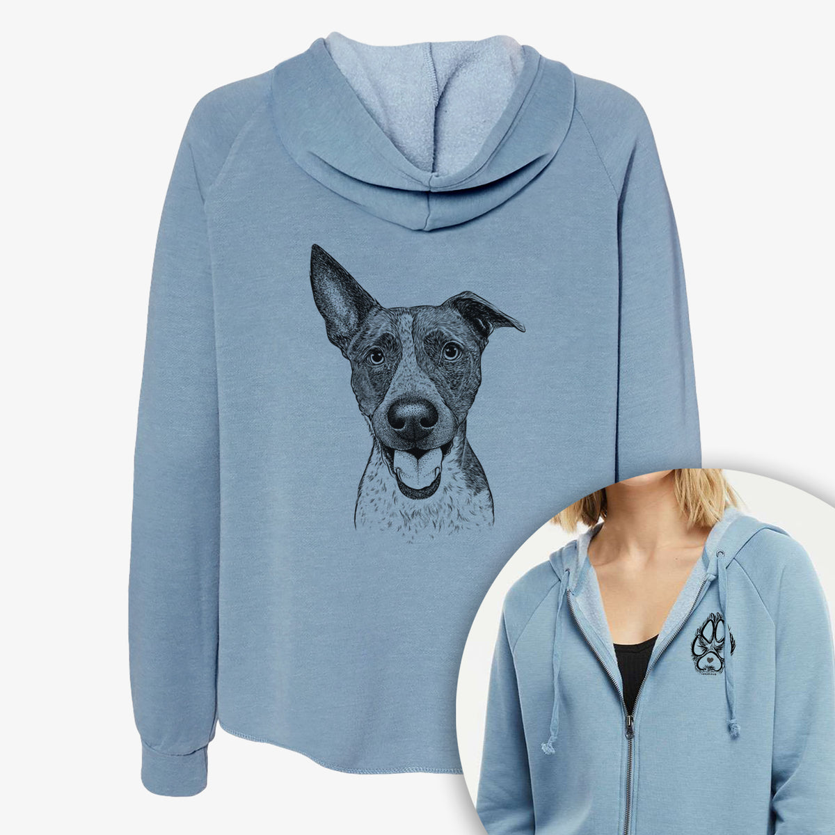 Amigo the Heeler Mix - Women&#39;s Cali Wave Zip-Up Sweatshirt