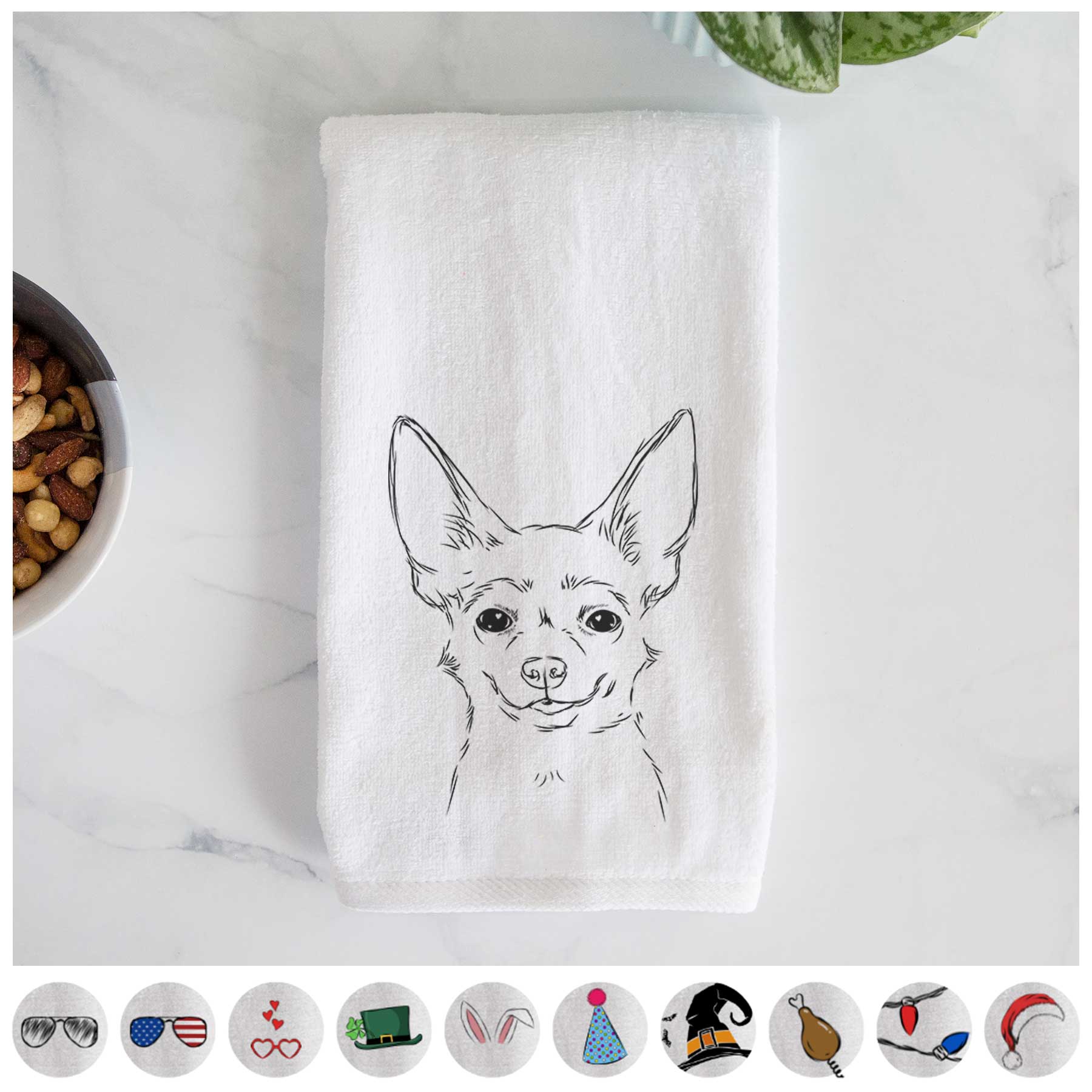 Amos the Chihuahua Decorative Hand Towel