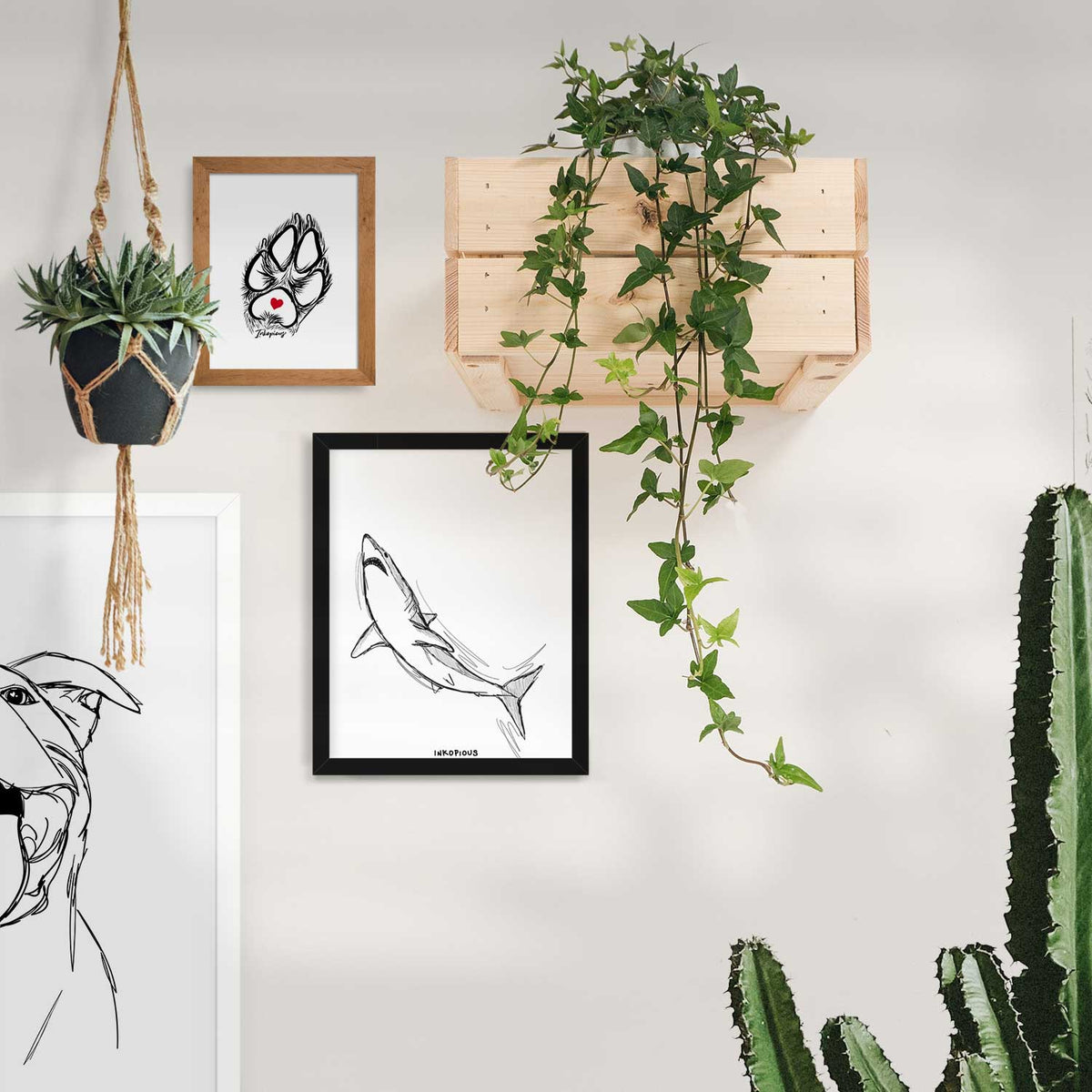 Anchor the Mako Shark Art Print