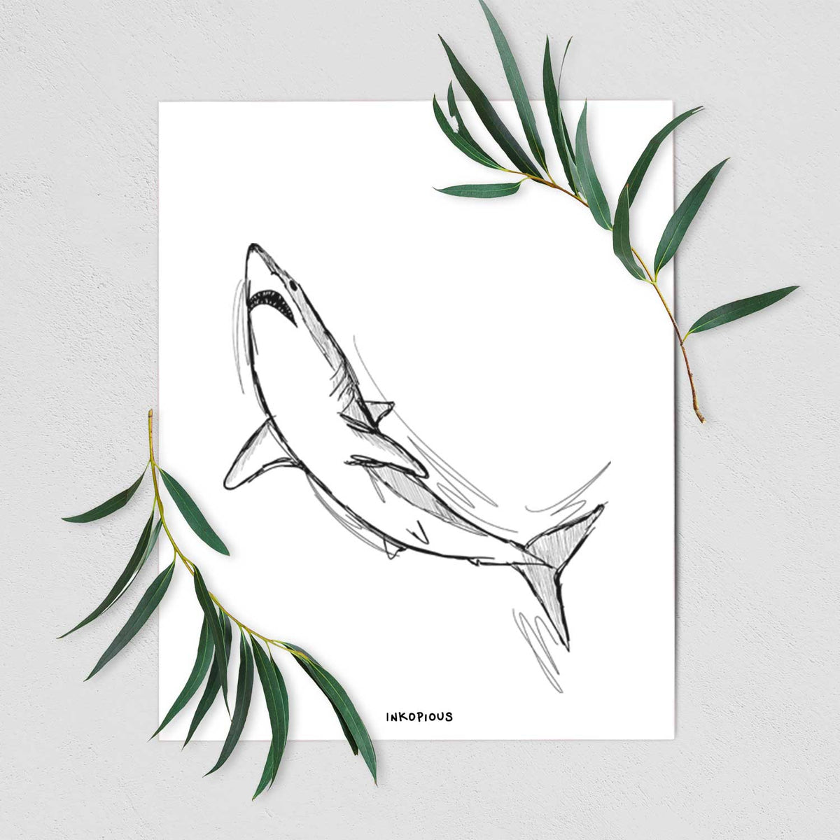 Anchor the Mako Shark Art Print