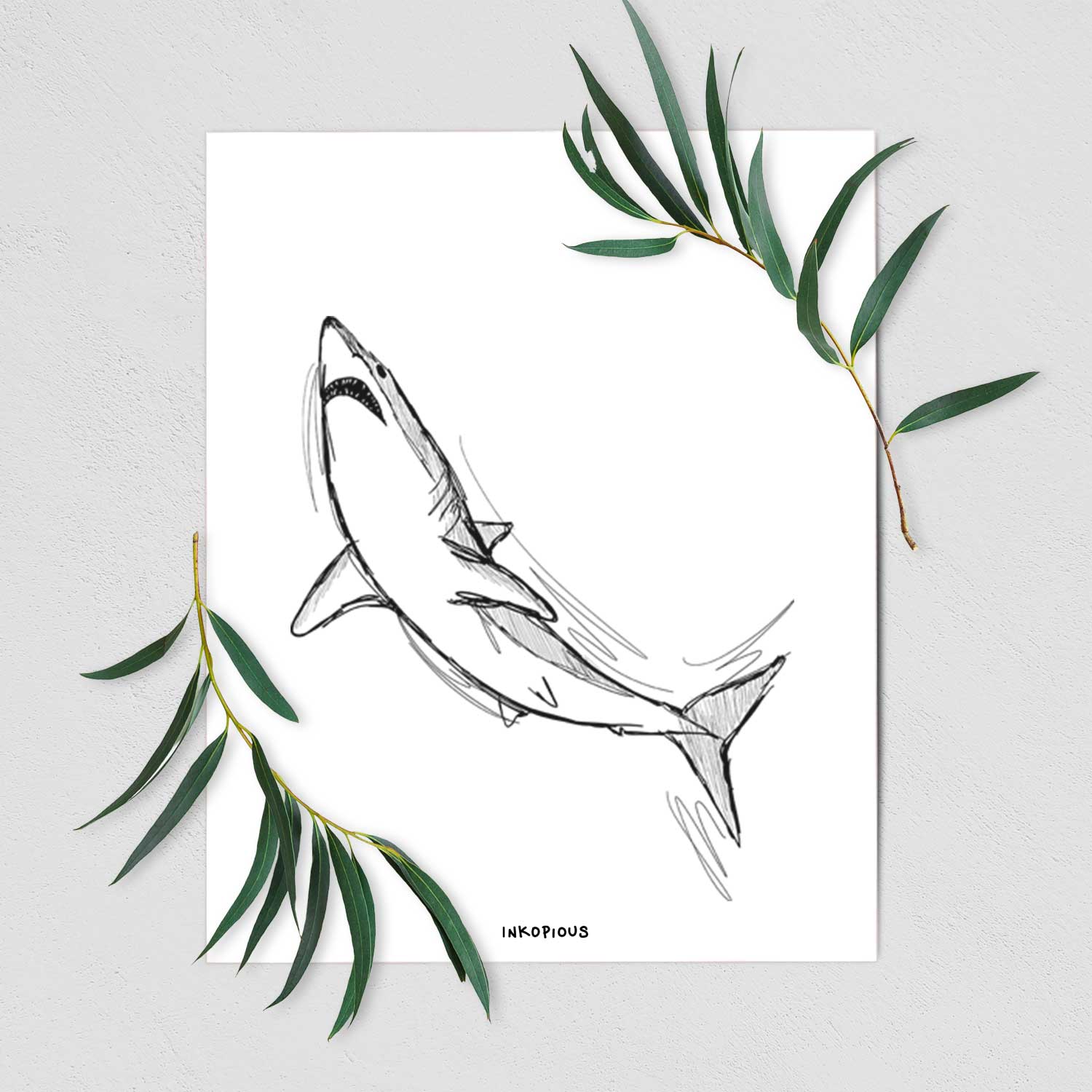 Anchor the Mako Shark Art Print